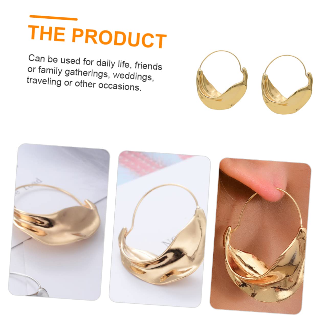 SOIMISS Gold Pearl Drop Earrings for Women - Exaggerated Flower Basket Dangle Earrings, Hoop Huggie Post Earrings | Elegant Jewelry for Parties, Weddings & Daily Wear