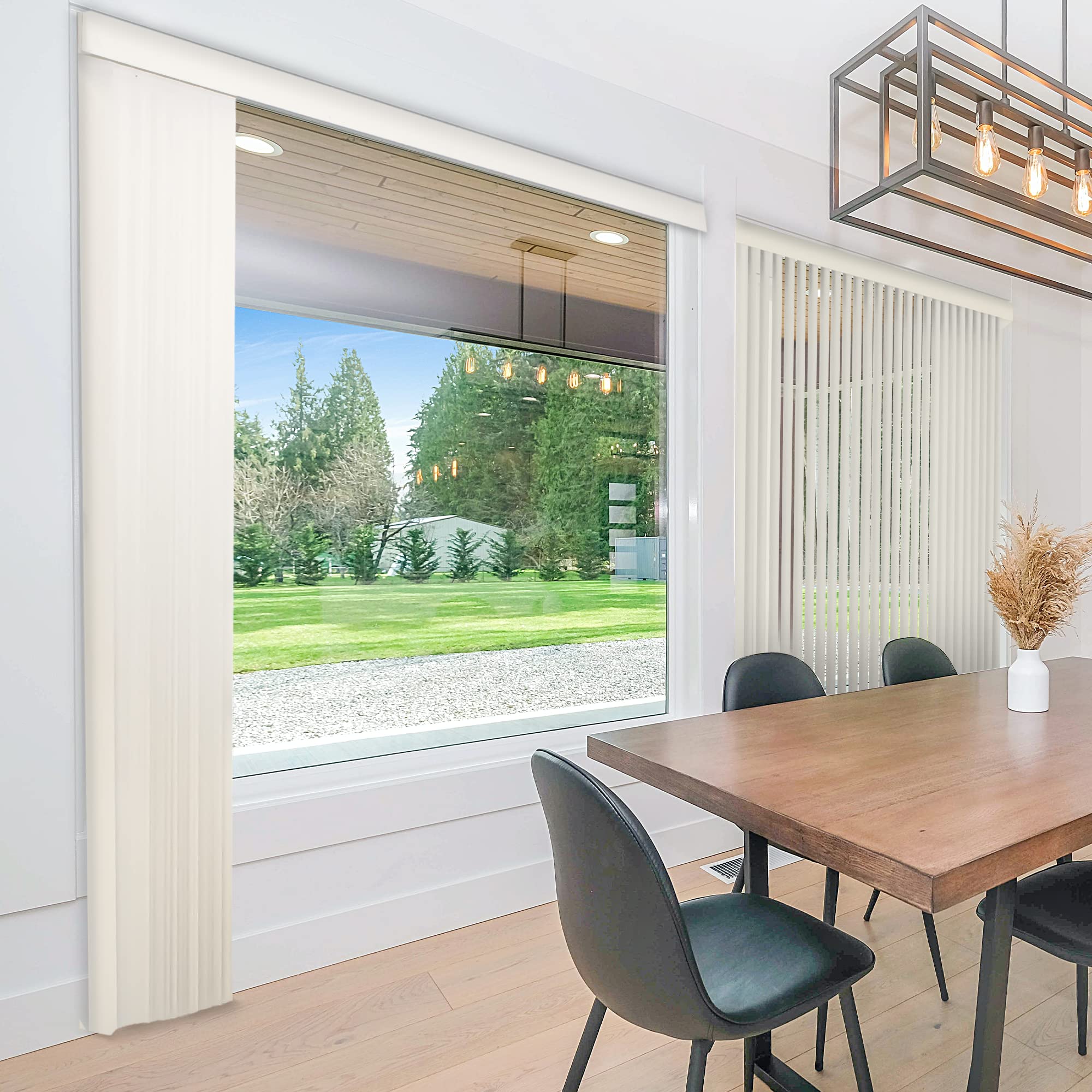 CHICOLOGY Vertical Blinds for Sliding Doors - Blackout Window Shades in Oxford Alabaster (Vinyl) 78