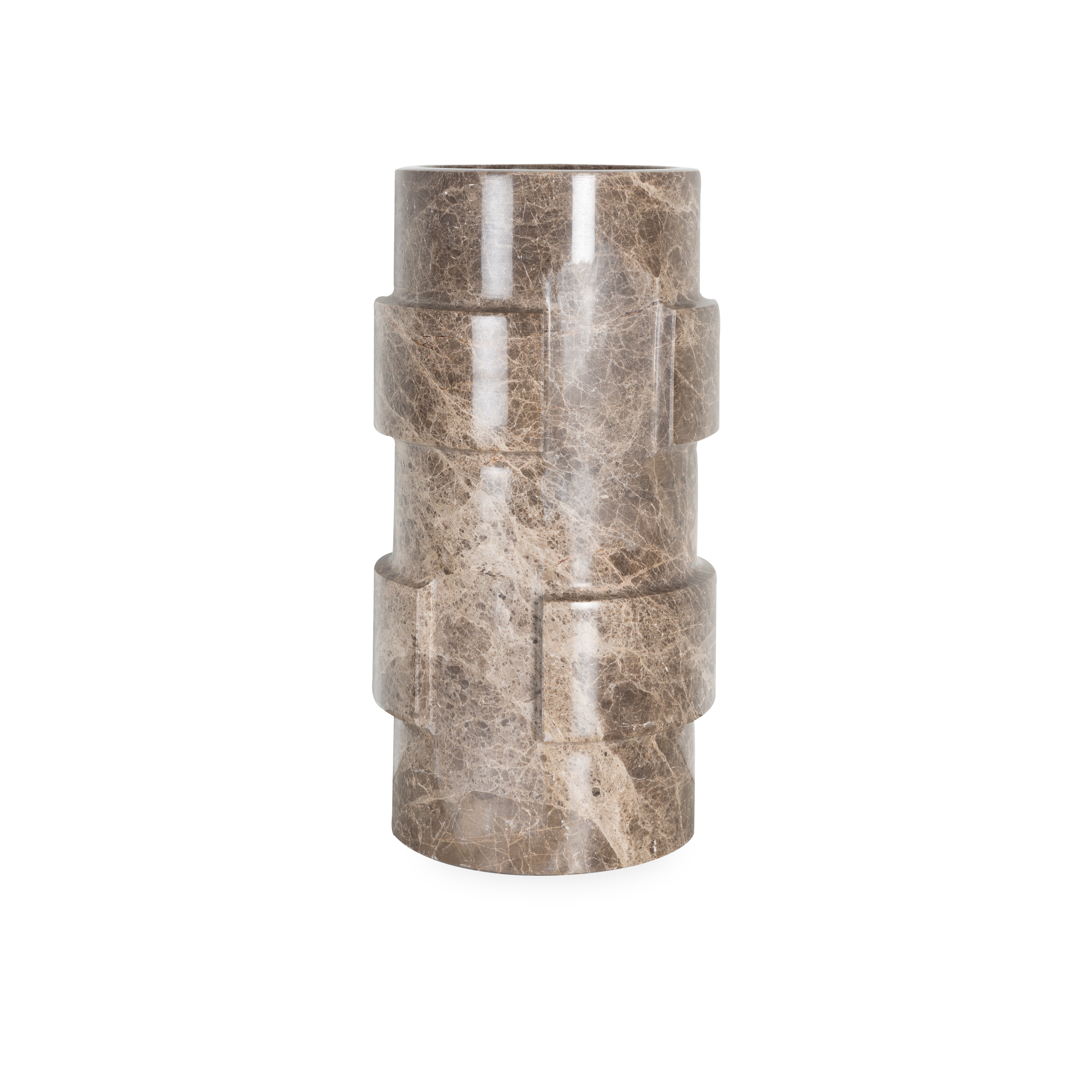 Elegant Marble Ridged Vase - Modern Home Decor Centerpiece for Dining Table, Living Room & Wedding Decor