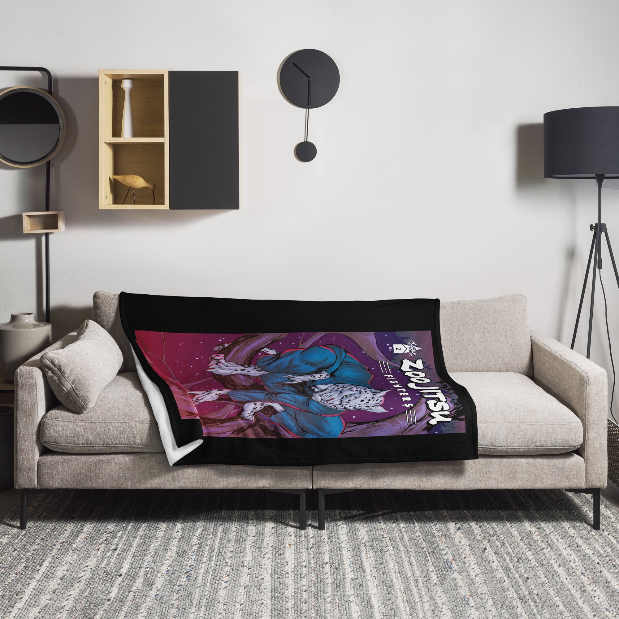 Zoo Jitsu Fighters #2 Cover C Garza Throw Blanket - Soft Flannel Blanket for Couch, Bed & Travel - Anime & Manga Fan Gift Idea