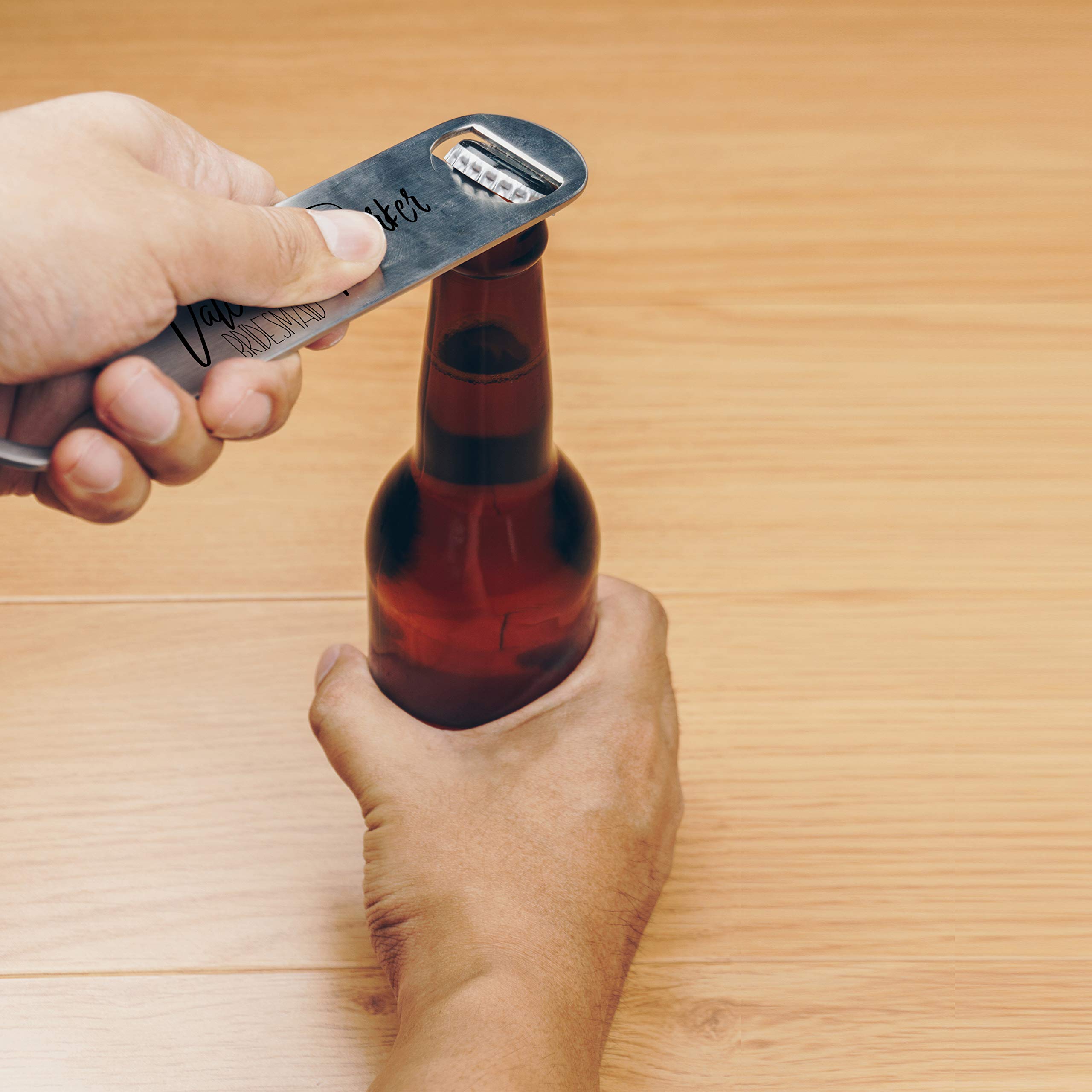 Set of 6 Personalized Stainless Steel Bottle Openers - Unique Groomsmen & Bridesmaid Gifts for Weddings - Best Man, Bachelor Party & Bridal Shower Favors - Perfect for Wedding Celebrations, Anniversary Gifts & Party Accessories