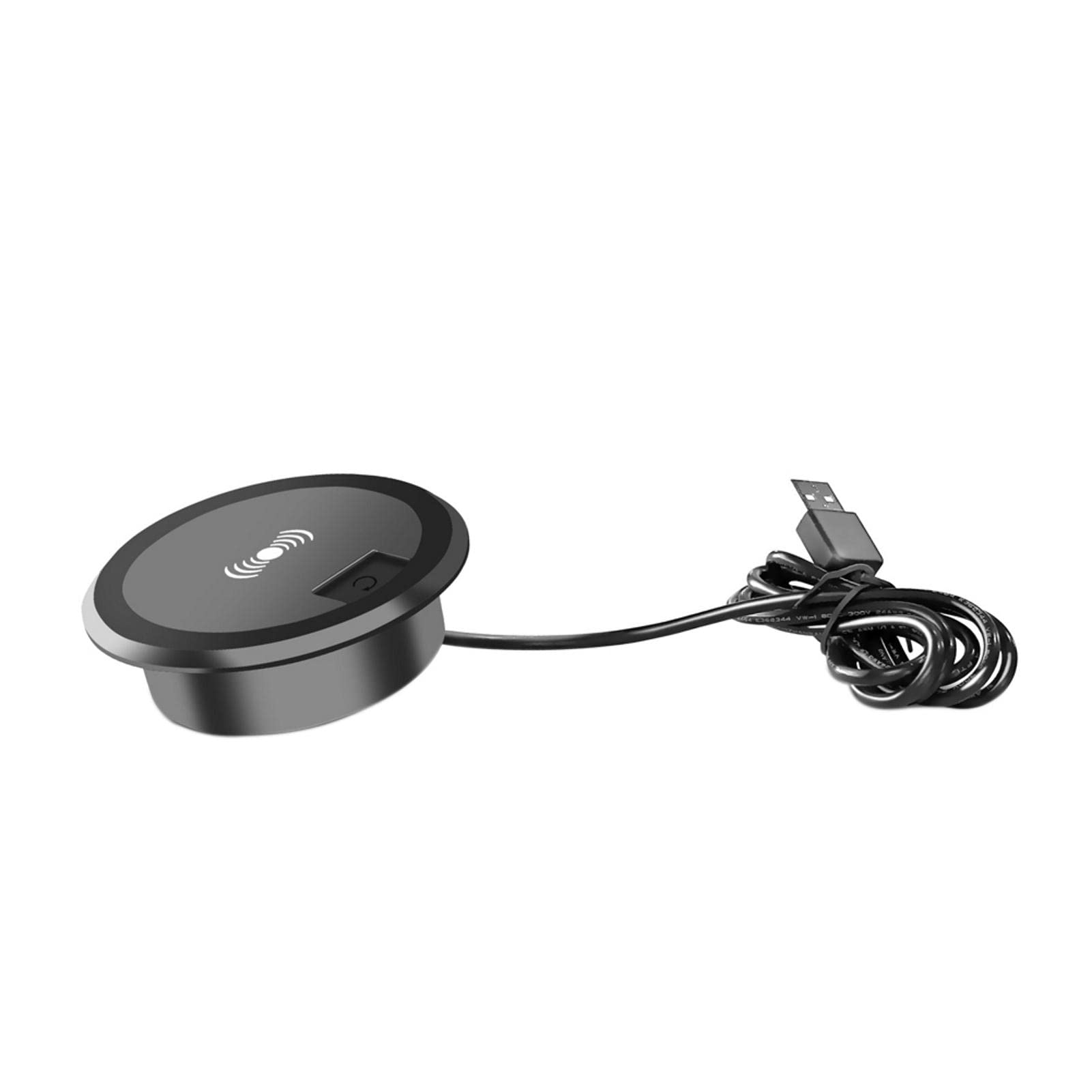 EMVANV Wireless Charging Desk - 5W USB Embedded Table Charger for iPhone, Samsung & Qi-Enabled Phones | Space-Saving Office & Home Furniture with Fast Charging Technology | Perfect for Workstations, Bedside Tables & Modern Living Spaces