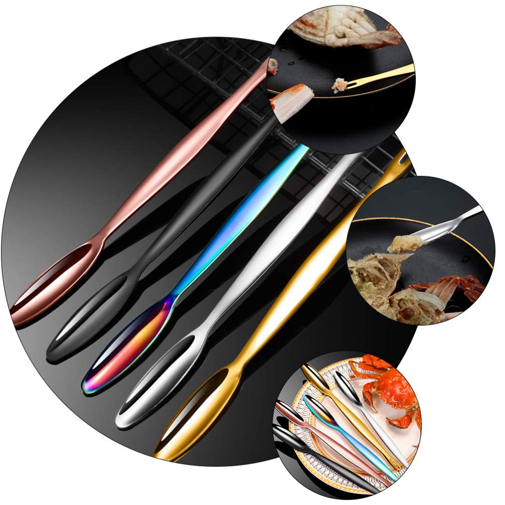 Premium 3-Piece Stainless Steel Seafood Tool Set - Crab Crackers, Oyster Shucker & Lobster Picks - Rose Gold Shell Openers for Crab, Shrimp, Pecan & Cookies | Perfect for Seafood Lovers, Dinner Parties & Home Cooking