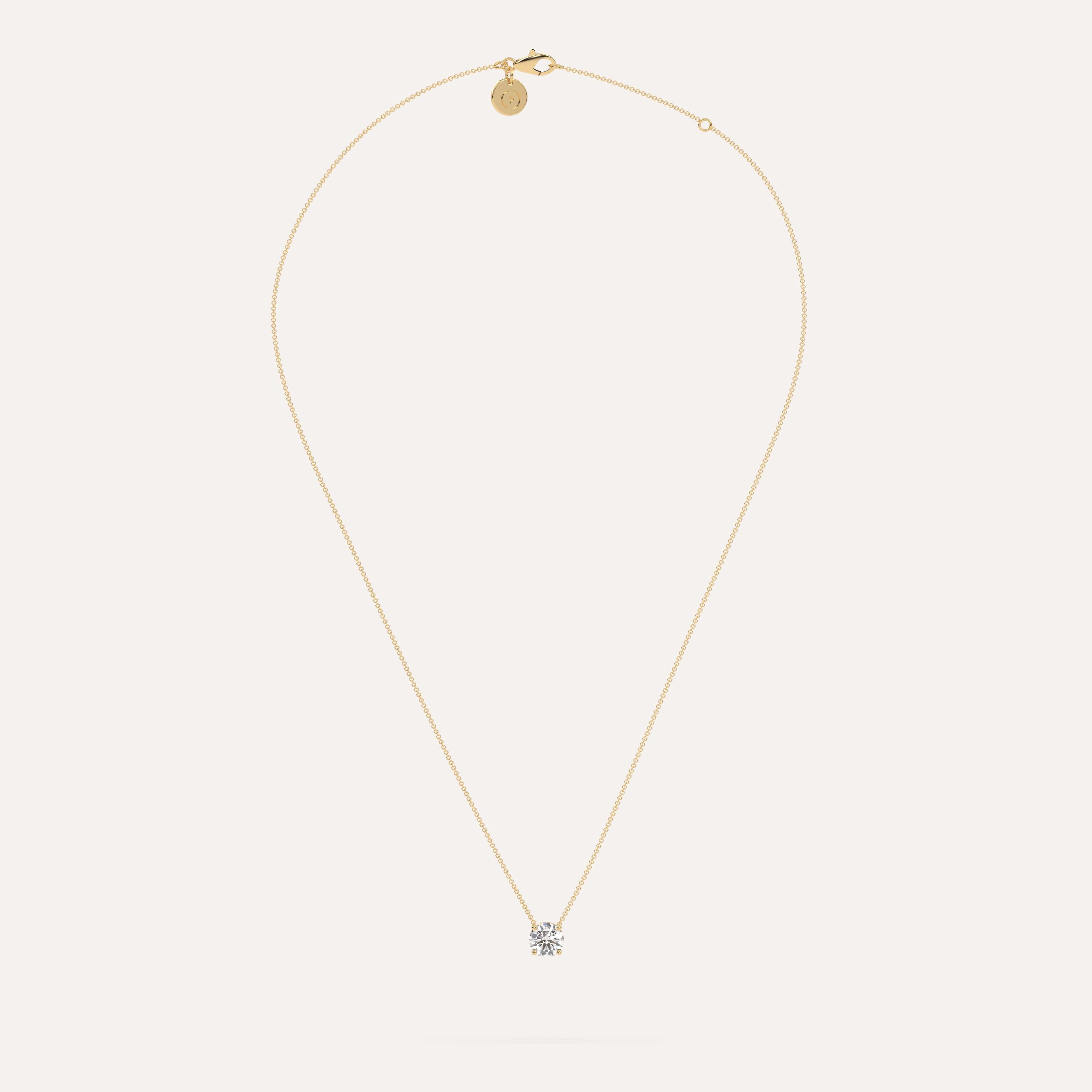 1 Carat Round Floating Diamond Necklace for Women - 925 Sterling Silver Solitaire Pendant - Elegant Gift for Anniversary, Wedding & Valentine's Day - Perfect for Evening Parties & Special Occasions