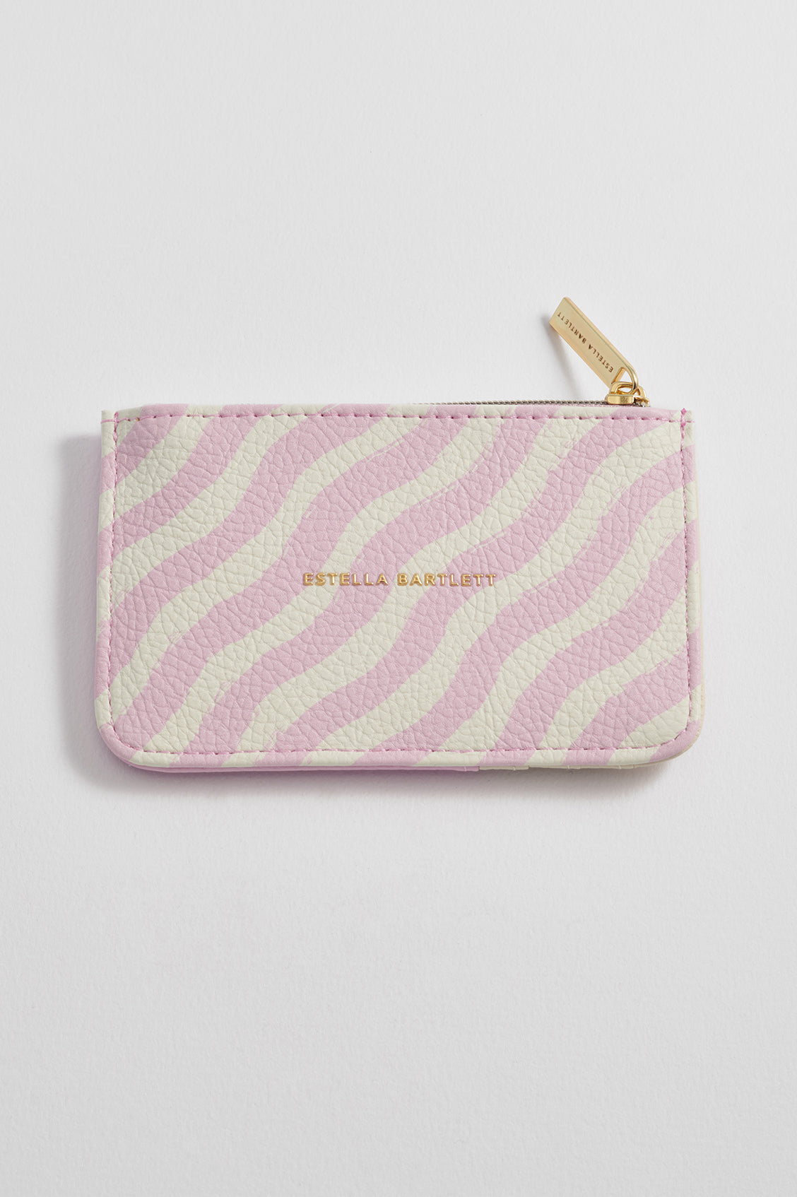 Stylish Pink Wiggle Print Card Holder Wallet - Perfect for Parties, Travel & Everyday Use