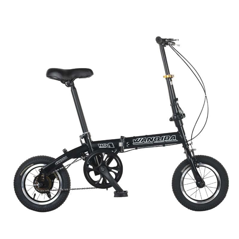 12 Inch Folding Bike for Adults & Teens - Compact Black Unisex Commuter Bicycle - Perfect for Urban Commuting, Travel & Storage in Small Spaces