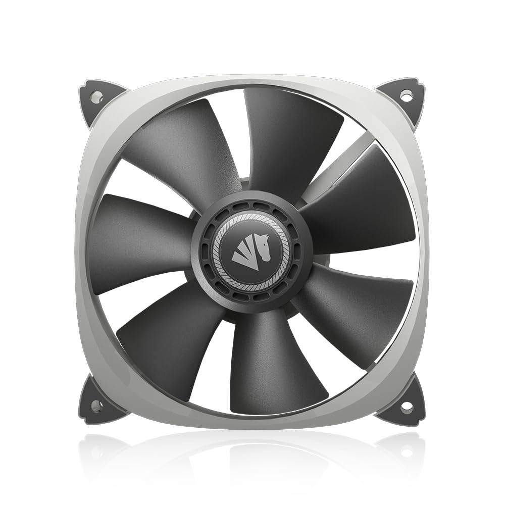AsiaHorse 120mm PWM PC Case Fans 3-Pack - Ultra Quiet Computer Cooling Fan with Fan Splitter, 4-Pin 800-2500 RPM, Grey - Perfect for Gaming PC, Workstation & Server Cooling