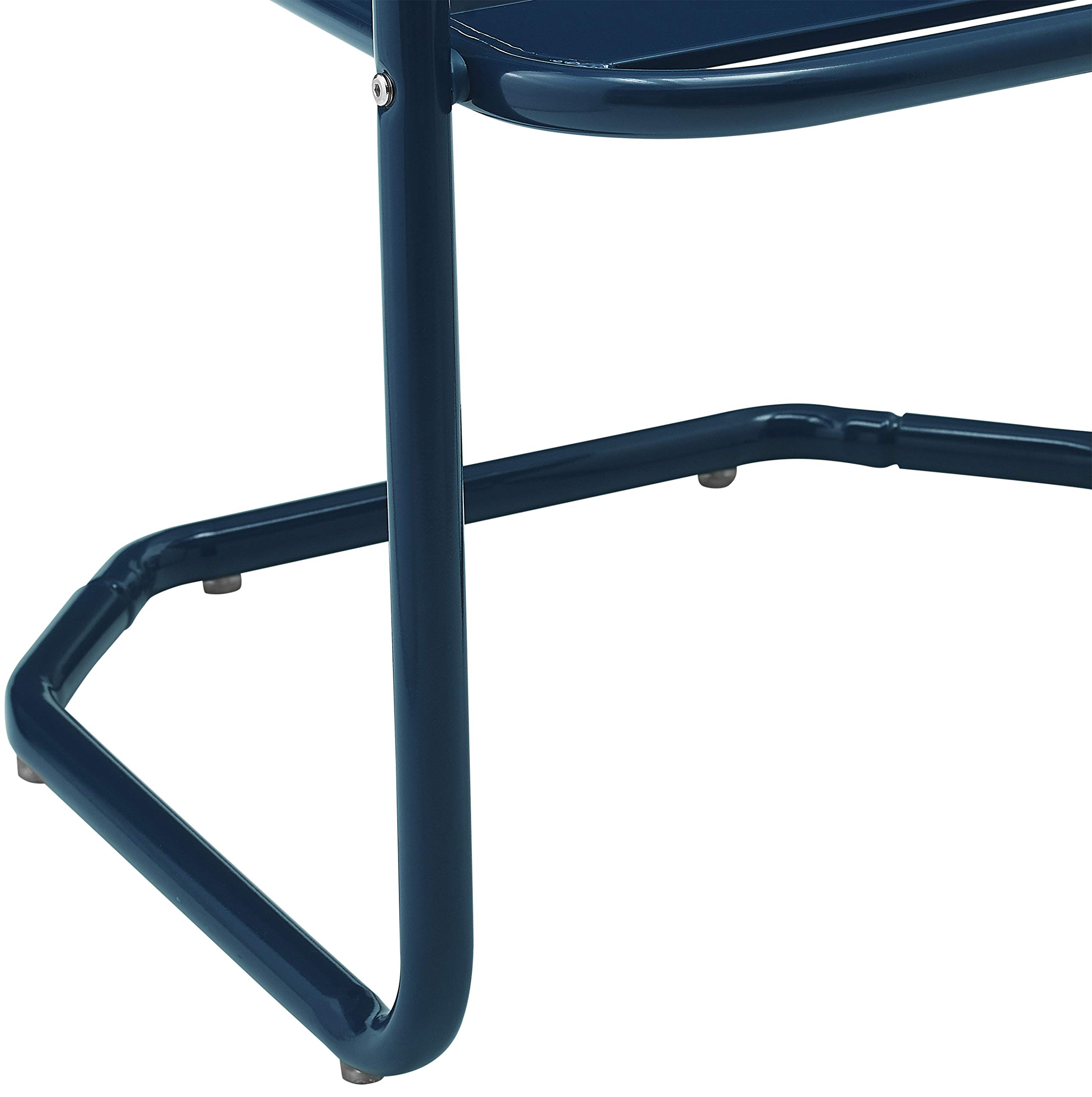 Crosley Brighton 2-Piece Outdoor Chair Set - Retro Metal Patio Dining Chairs for Porch, Deck, Garden - Navy Blue - Perfect for Backyard Relaxation & Outdoor Entertaining