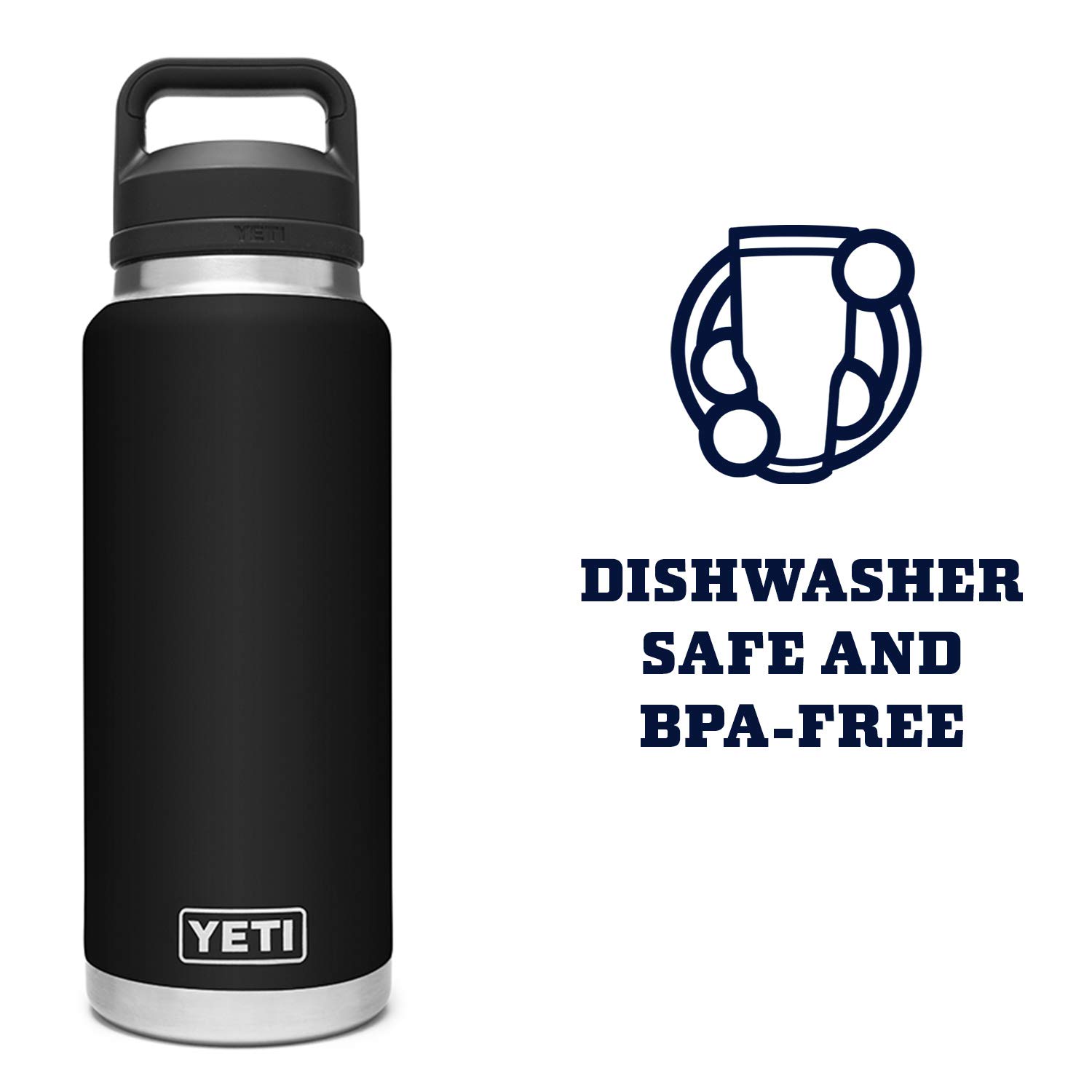 YETI Rambler 36 oz Stainless Steel Vacuum Insulated Water Bottle with Leakproof Chug Cap - Perfect for Outdoor Adventures, Hiking, Gym & Travel