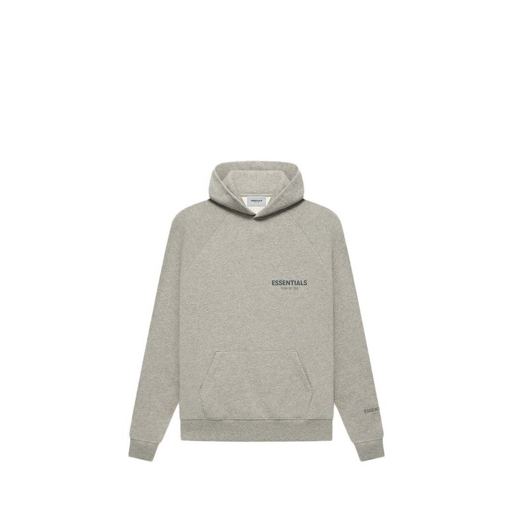 FOG ESSENTIALS FW21 Reflective Logo Hoodie - Heather Oatmeal Pullover for Men & Women | Streetwear Fashion, Casual Wear & Winter Outfits