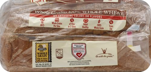 Arnold Whole Grains 100% Whole Wheat Bread - 24 oz Bag | Healthy Sandwich Bread for School Lunches & Family Breakfasts