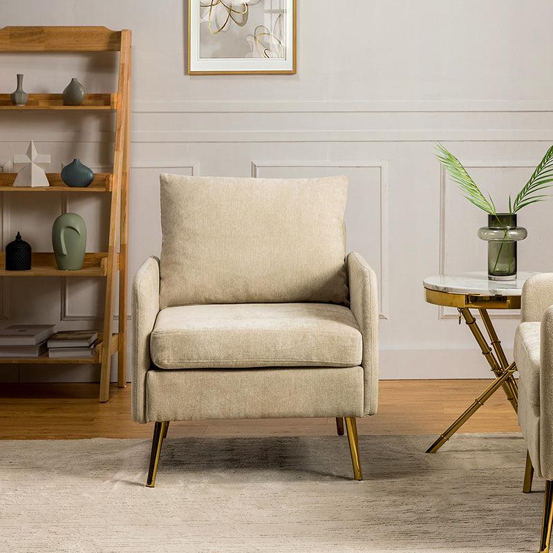 Laertiades Modern Upholstered Accent Armchair with Removable Cushion, Sturdy Metal Legs & High-Density Foam - Perfect for Living Room, Bedroom, or Office Decor