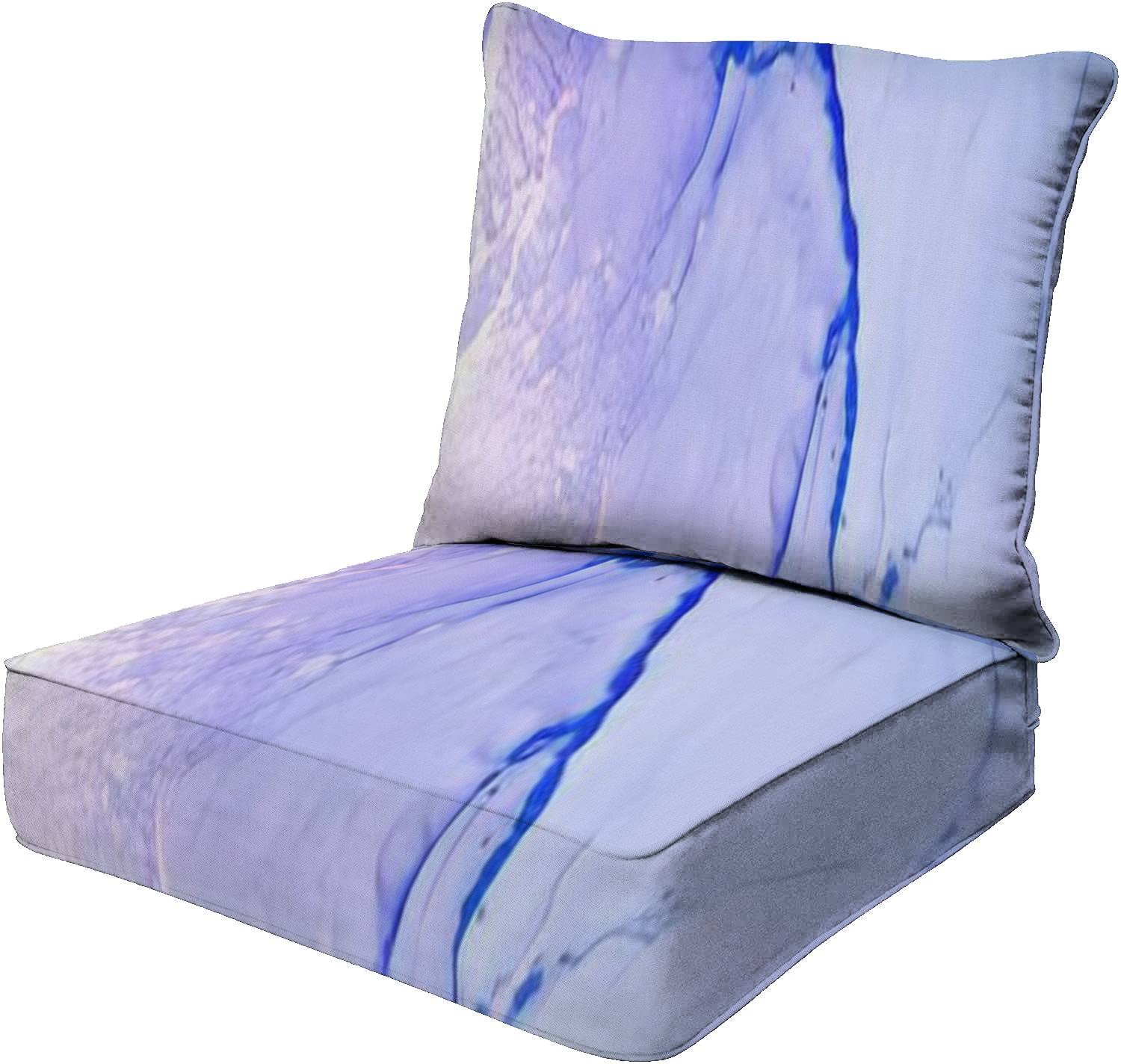 OPNERLKNC Deep Seat Cushions for Outdoor & Indoor Use - Alcohol Ink Fo Modern Design, Replacement Cushions for Patio Furniture, Poolside Lounge Chairs - Perfect for Backyard, Deck, Sunroom & Living Room Decor