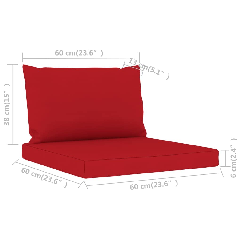 FAMIROSA 2-Piece Red Fabric Pallet Sofa Cushions - Soft & Durable for Indoor/Outdoor Use - Perfect for Patio, Deck, or Living Room Furniture