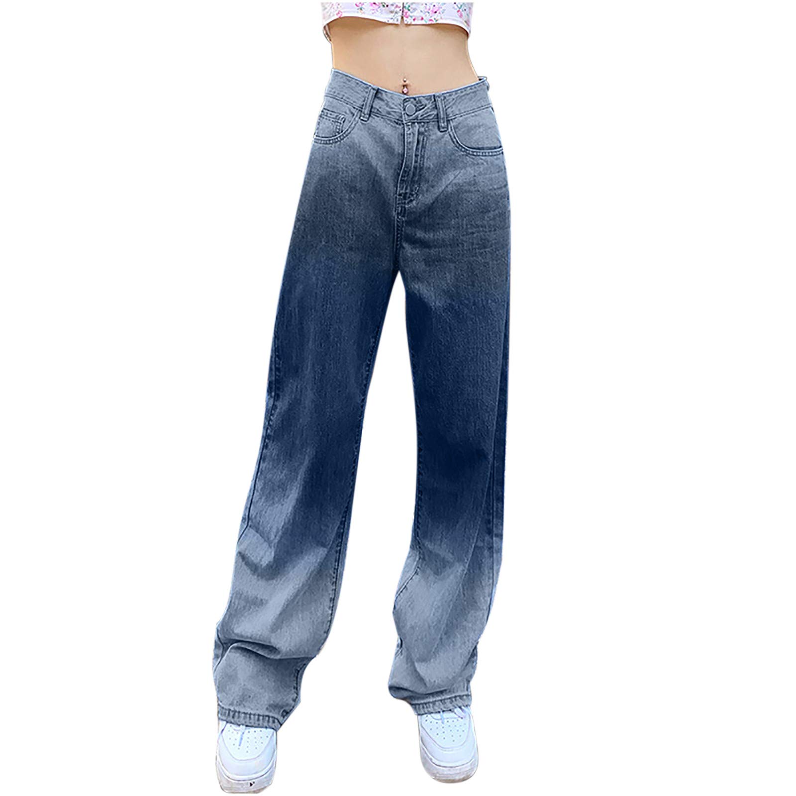 Waselia Women's High Rise Loose Fit Tie-Dye Printed Jeans - Stylish Casual Pants for Everyday Wear, Street Fashion & Boho Outfits