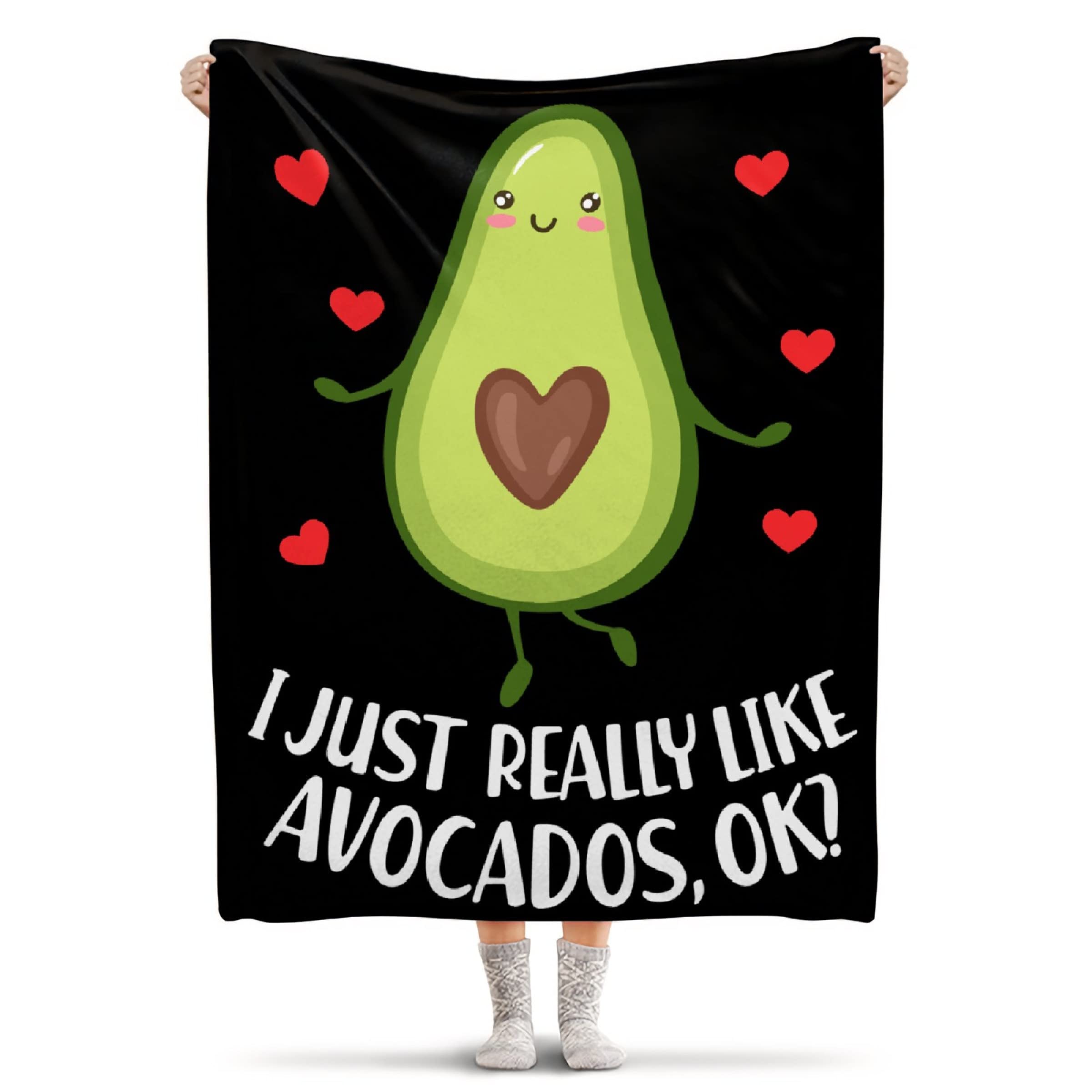 Soft Flannel Avocado Print Blanket - Extra Large 90x120 Inch Cozy Throw for Bed, Sofa & Couch - Perfect for Home Decor, Gift Giving and Winter Warmth