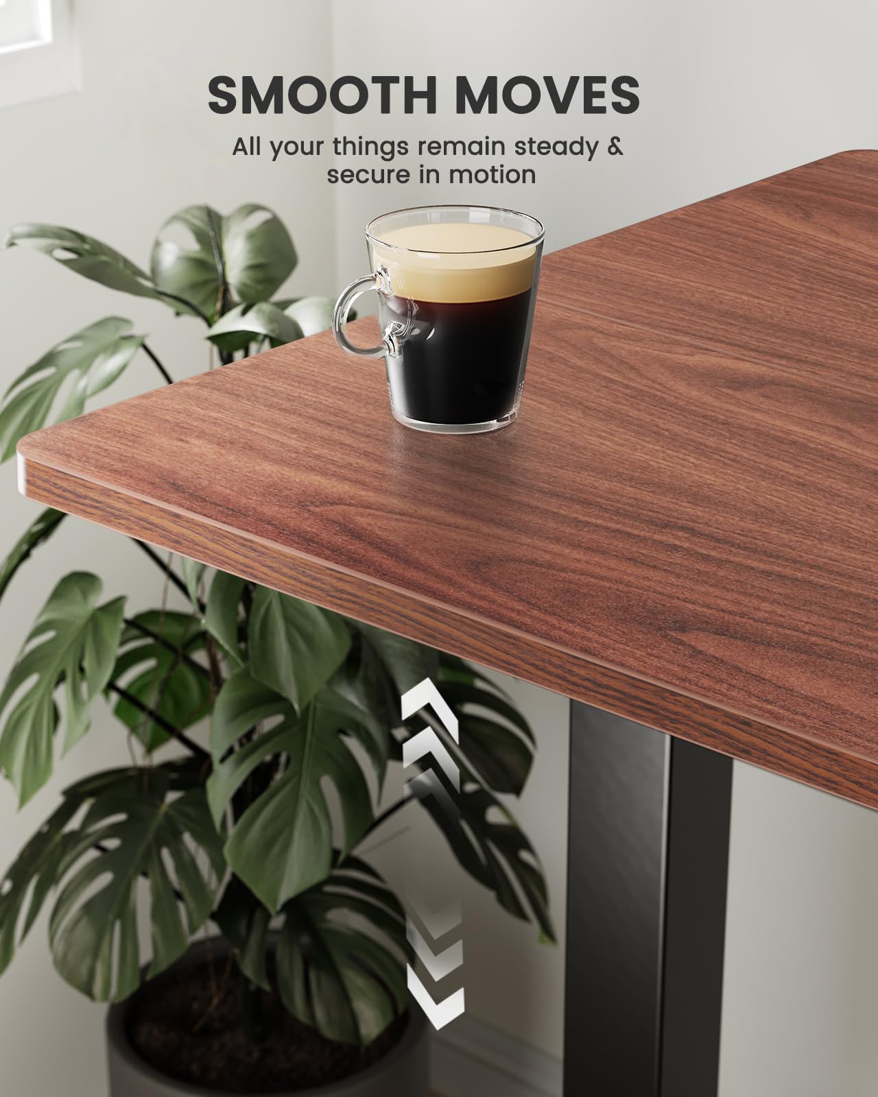 ErGear 55 x 28 Inches Electric Height Adjustable Standing Desk with Memory Function - Sit Stand Home Office Desk for Computer Work (Espresso) | Perfect for Home Office, Gaming Setup & Remote Work