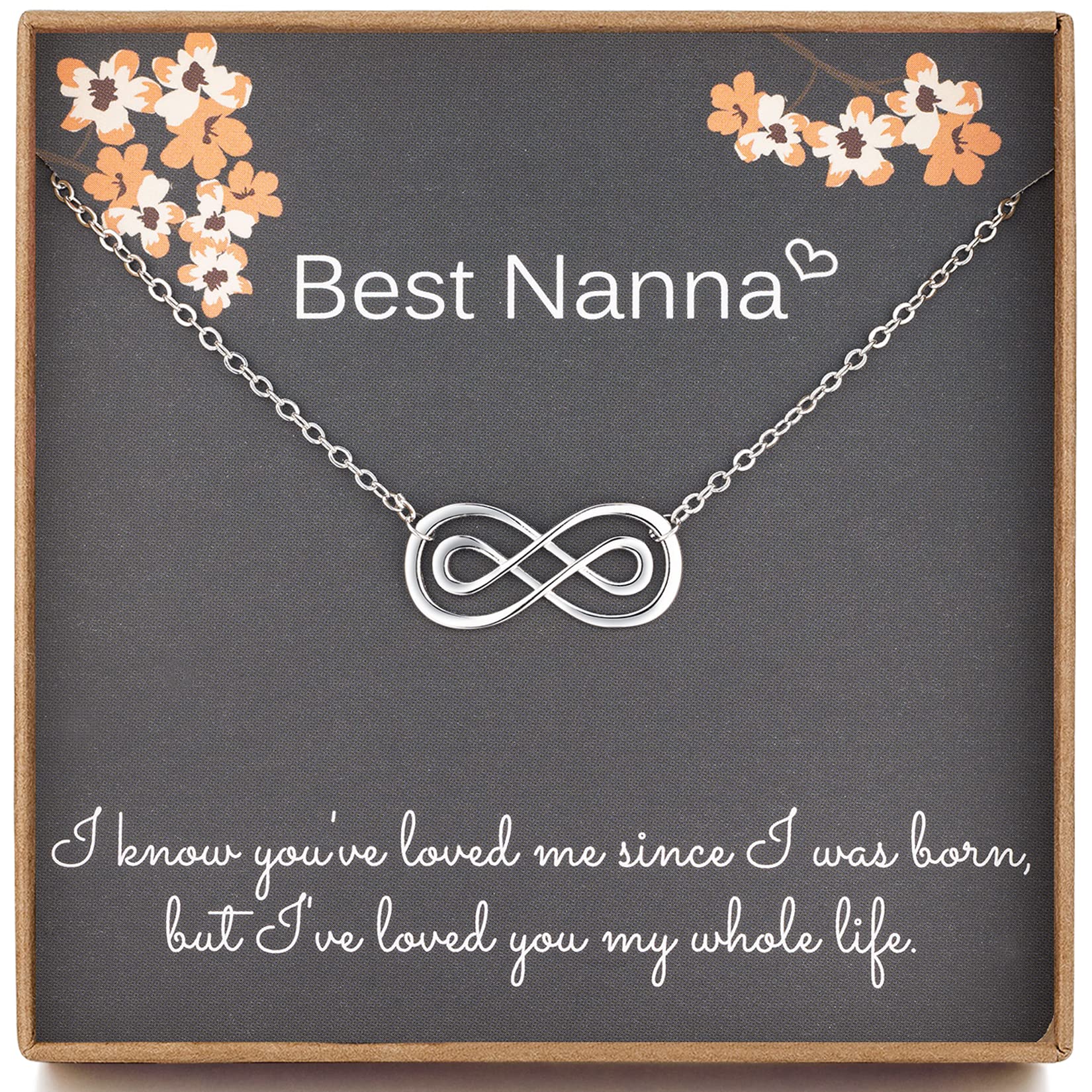 Sterling Silver Double Infinity Necklace for Women - Thoughtful Birthday & Mother's Day Gift from Granddaughter or Grandson to Grandma, Nana & Nanny | Perfect for Special Occasions & Heartfelt Moments