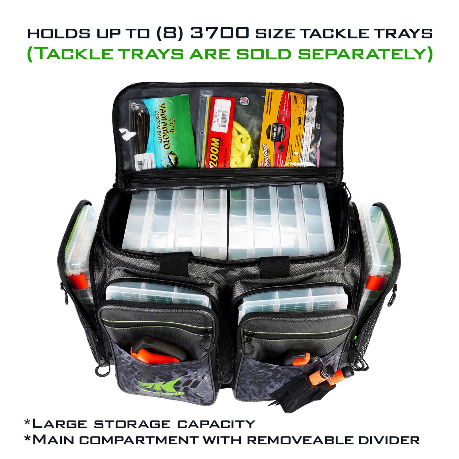 KastKing Waterproof Fishing Tackle Bags - Saltwater Resistant Gear Storage for Bass, Trout & Saltwater Fishing - Durable Tackle Organizer for Boat, Kayak & Shore Fishing