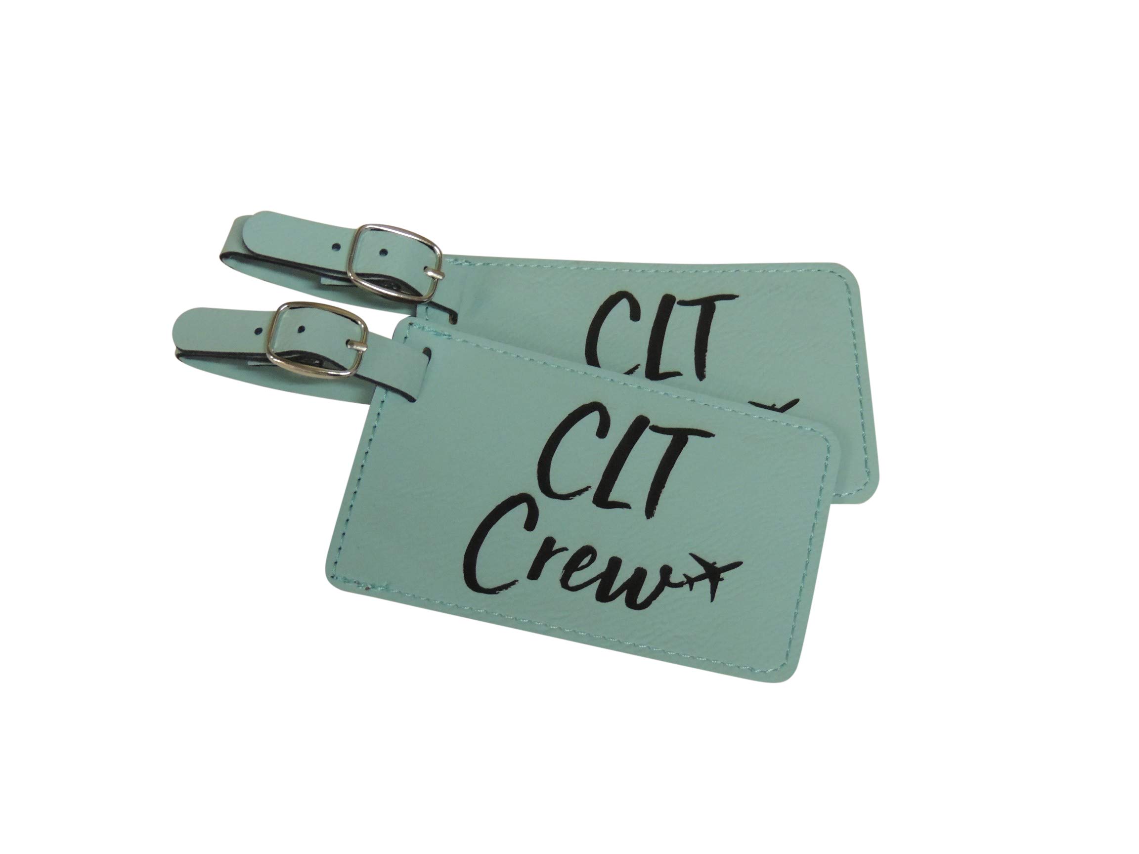 Charlotte Crew Base Luggage Tags for Flight Attendants - Durable 2-Piece Set (CLT Base) - Perfect for Airline Professionals & Frequent Travelers