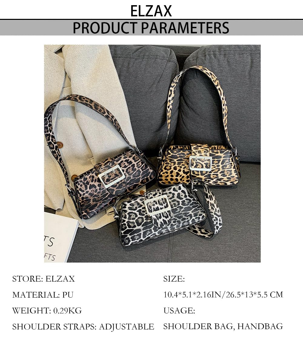 Vintage Leopard Print Shoulder Bag for Women - Cheetah Print Hobo Handbag, Genuine Leather Clutch Purse - Perfect for Casual Outings, Parties & Date Nights