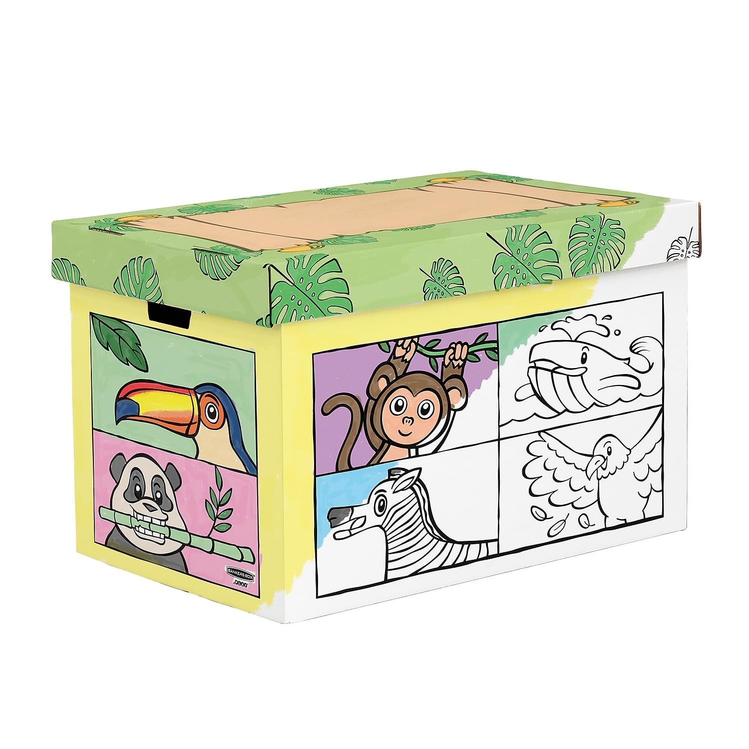 Bankers Box At Play Colorful Animal Toy Storage Box - Organize Kids' Toys, Books & Crafts for Playrooms & Bedrooms