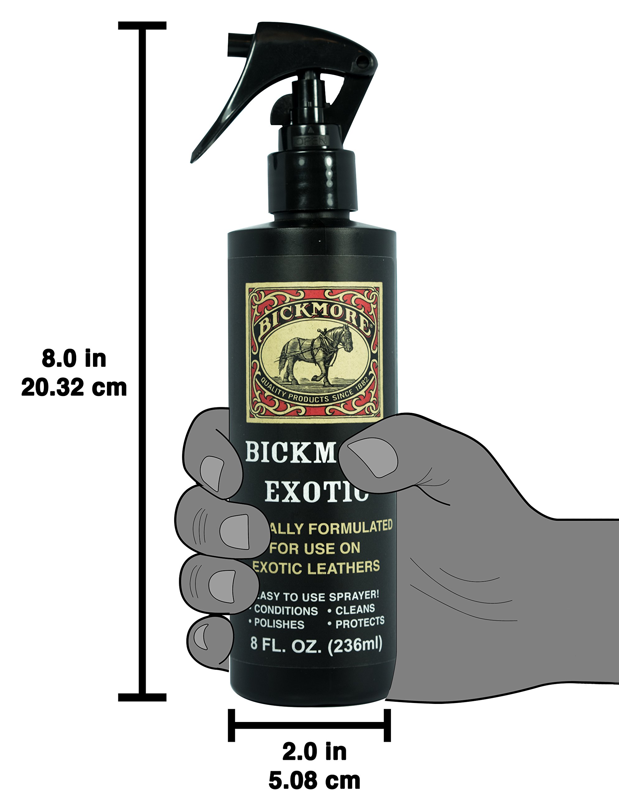 Premium 8oz Exotic Leather Care Spray - Clean, Condition, Polish & Protect Leather Bags, Shoes, Wallets & Reptile Skin Accessories | Ideal for Luxury Handbags, Boots & Exotic Leather Goods Maintenance