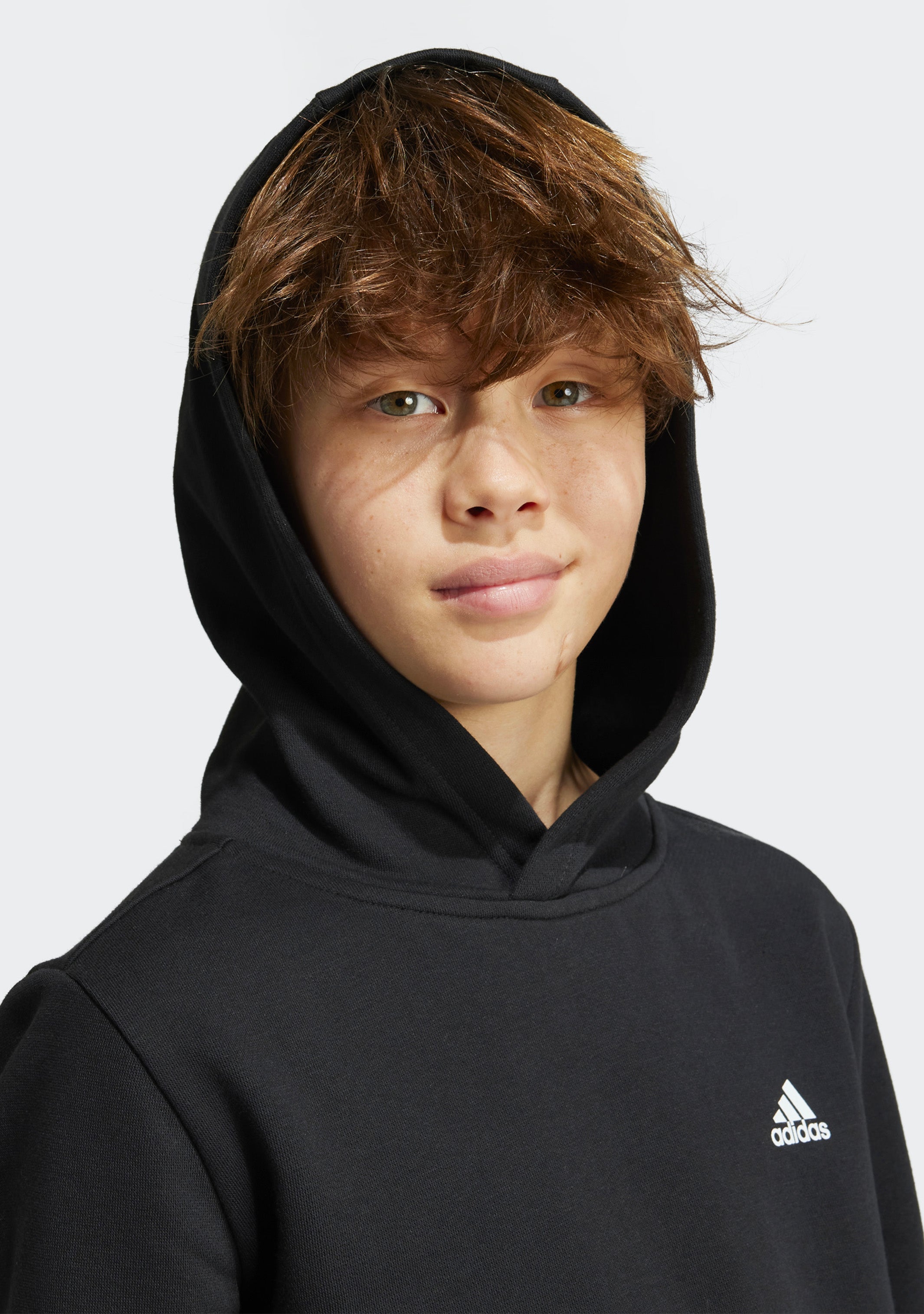 Adidas Kids' Essentials Small Logo Fleece Hoodie - Soft & Cozy Pullover for Boys & Girls - Perfect for School, Playdates & Outdoor Activities