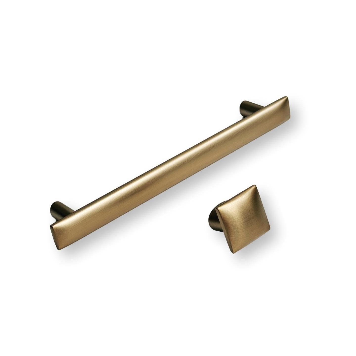 Brushed Bronze Flow T Bar Cabinet Knob and Drawer Pull - Vintage Style Hardware for Kitchen Cabinets, Dressers & Furniture - Perfect for Home Renovation & DIY Projects
