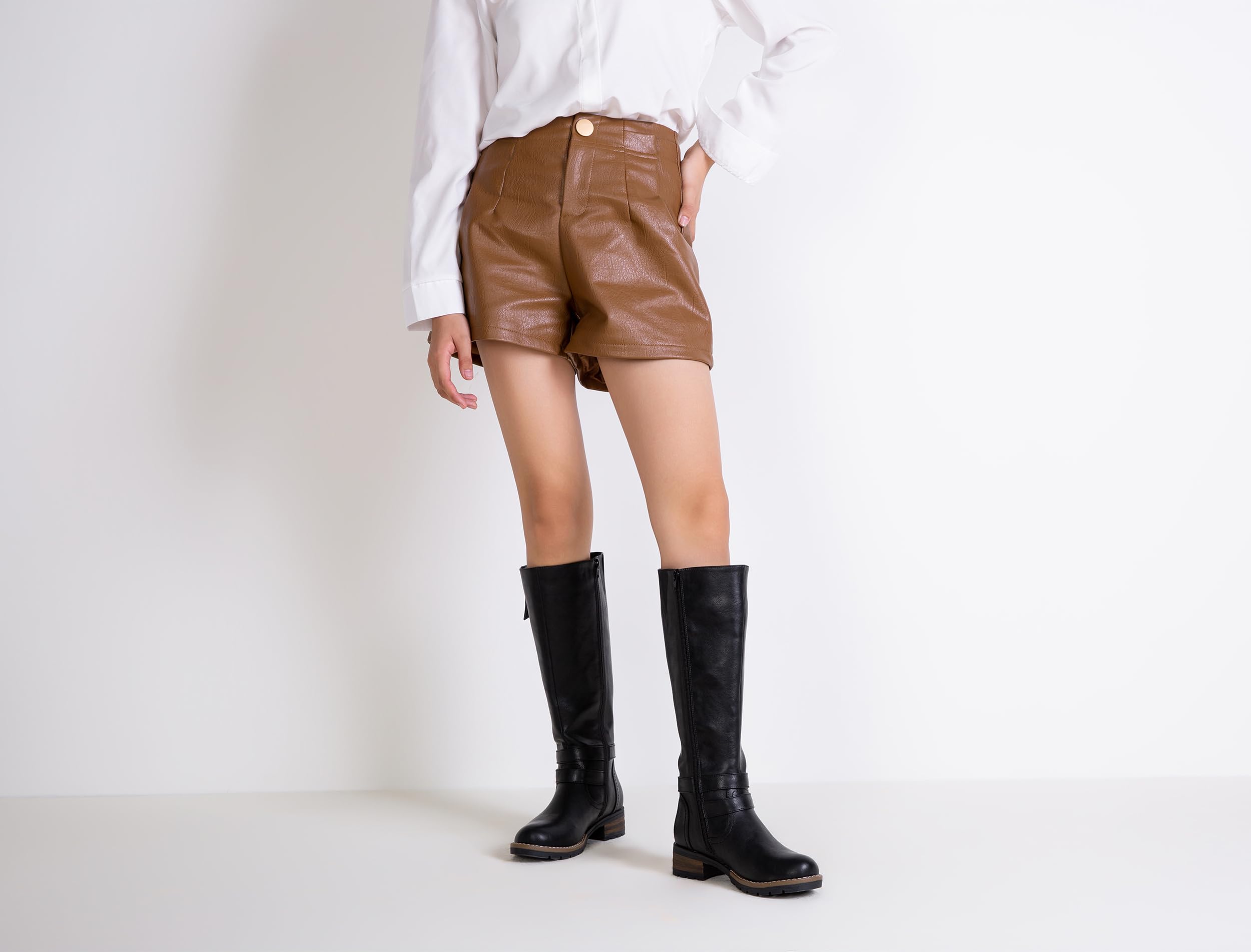 Jeossy 9660 Women's Knee High Riding Boots - Classic Tall Boots with Low Heel, Inside Functional Zipper & Decorative Outer Zip | Perfect for Equestrian, Casual Wear & Winter Fashion