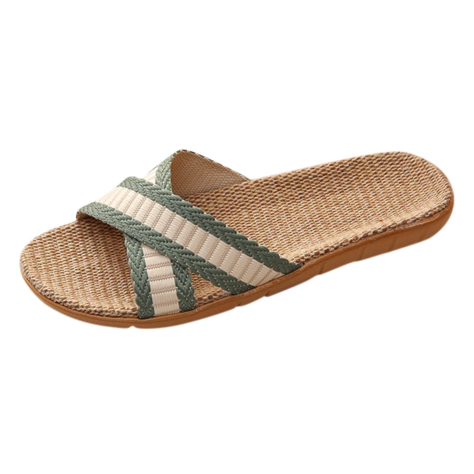 **Comfortable Unisex Solid Color Indoor Slippers - Soft Sole Cross Strap Design for Home, Beach & Relaxation - Sizes 8-9 (Men & Women)**