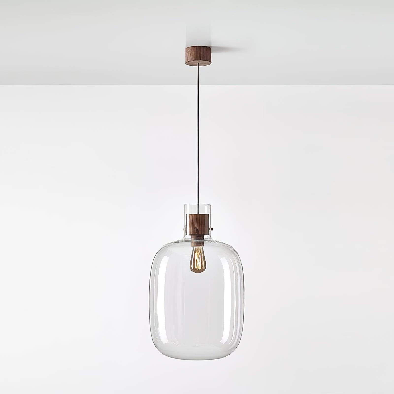 Cambre Glass Pendant Light - Modern Hanging Light Fixture for Kitchen Island, Dining Room & Bedroom - Dimmable LED Chandelier with Clear Glass Shade