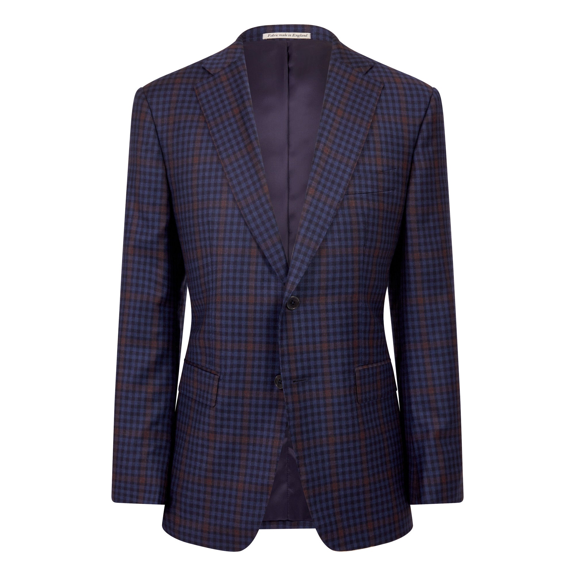 Premium HENRY SARTORIAL X DORMEUIL Full Canvas Check Wool Jacket for Men - Navy Multi Color - Business & Formal Wear - Perfect for Office, Weddings & Special Occasions
