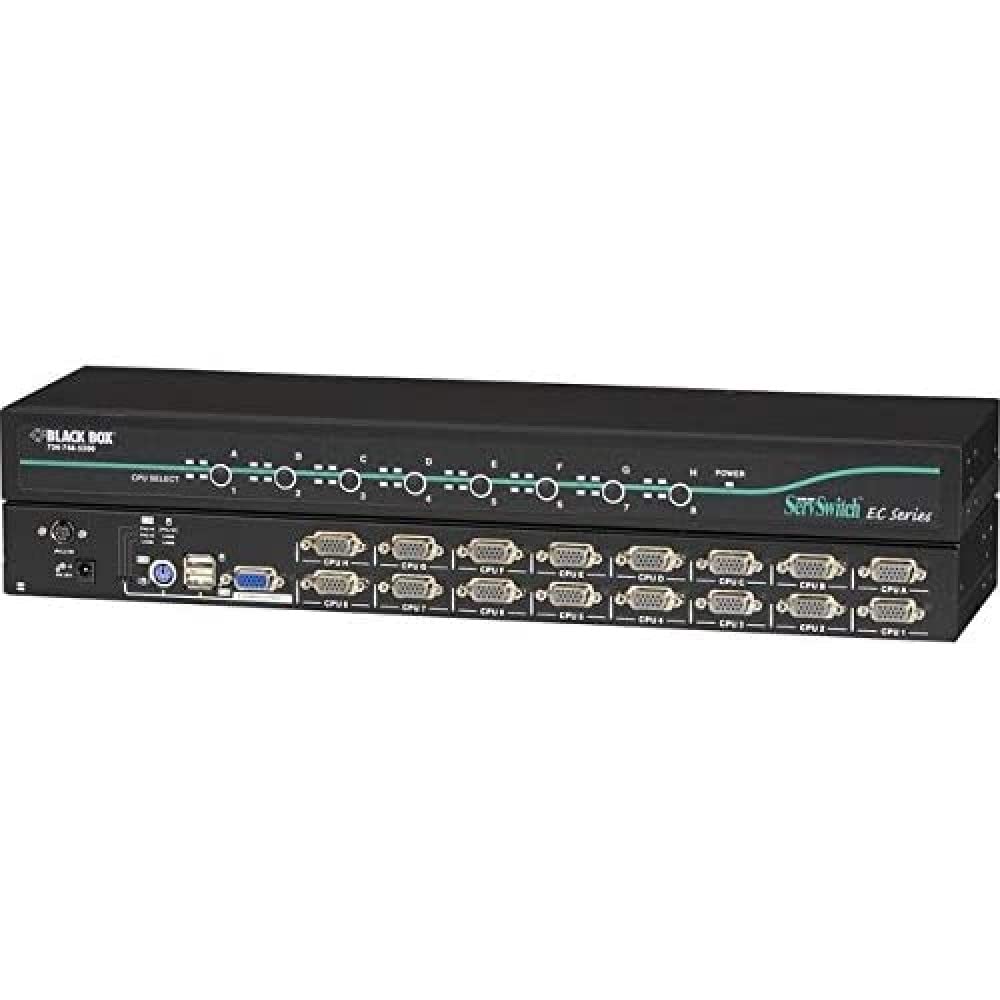 Black Box KV9216A 16端口ServSwitch Ecserie PS2 KVM切换器，适用于数据中心和服务器管理