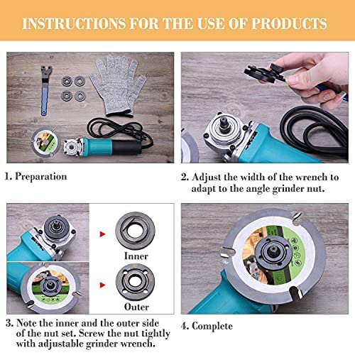 **Auniwaig Angle Grinder Accessories Kit – Metal Guard Cover, Flange Lock Nut, Wrench, Handle & Sanding Disc – Perfect for Cutting, Grinding & Polishing Metal, Wood & Concrete**