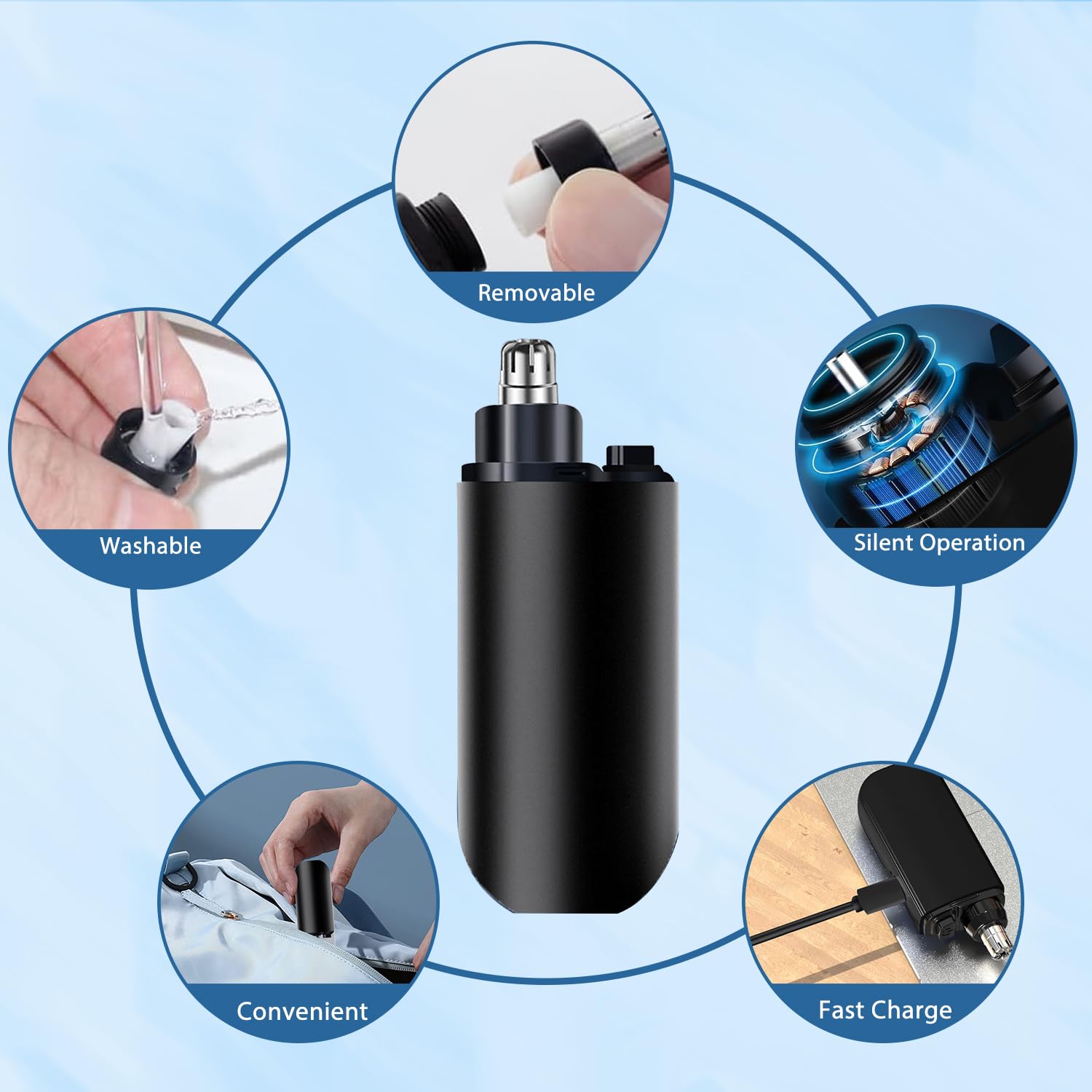 Premium USB Rechargeable Nose & Ear Hair Trimmer for Men - Waterproof 2-in-1 Grooming Kit with Stainless Steel Blades & LED Light - Compact Travel Design - Perfect Gift for Dad, Husband, Boyfriend - Ideal for Home, Gym, Office & Travel - Essential for Daily Grooming & Personal Care - Great for Business Trips, Meetings & Home Grooming Routine - Best for Travelers, Professionals & Busy Lifestyles