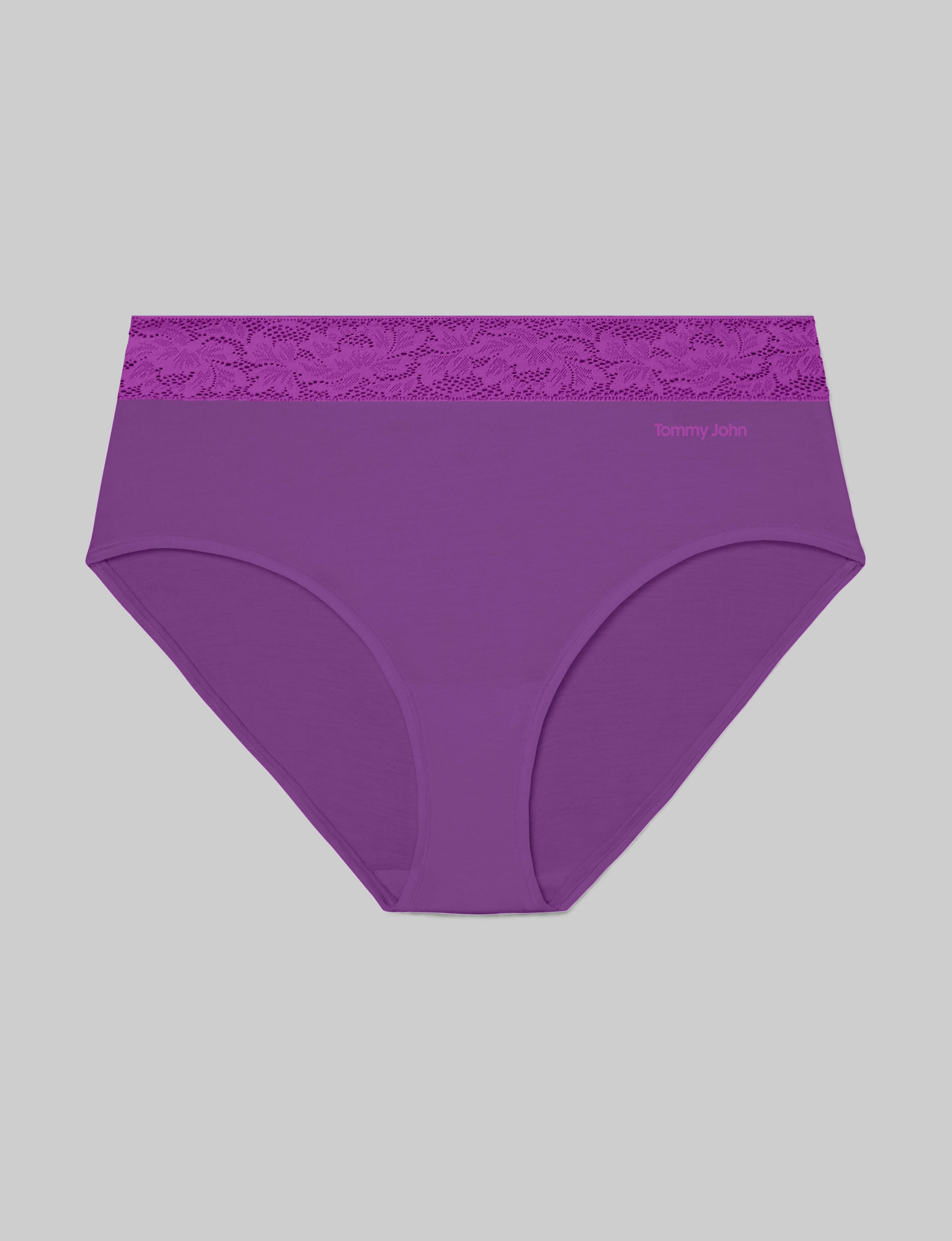 Women's Second Skin High Rise Brief Lace Waist Underwear - Seamless Comfort for Everyday Wear & Special Occasions