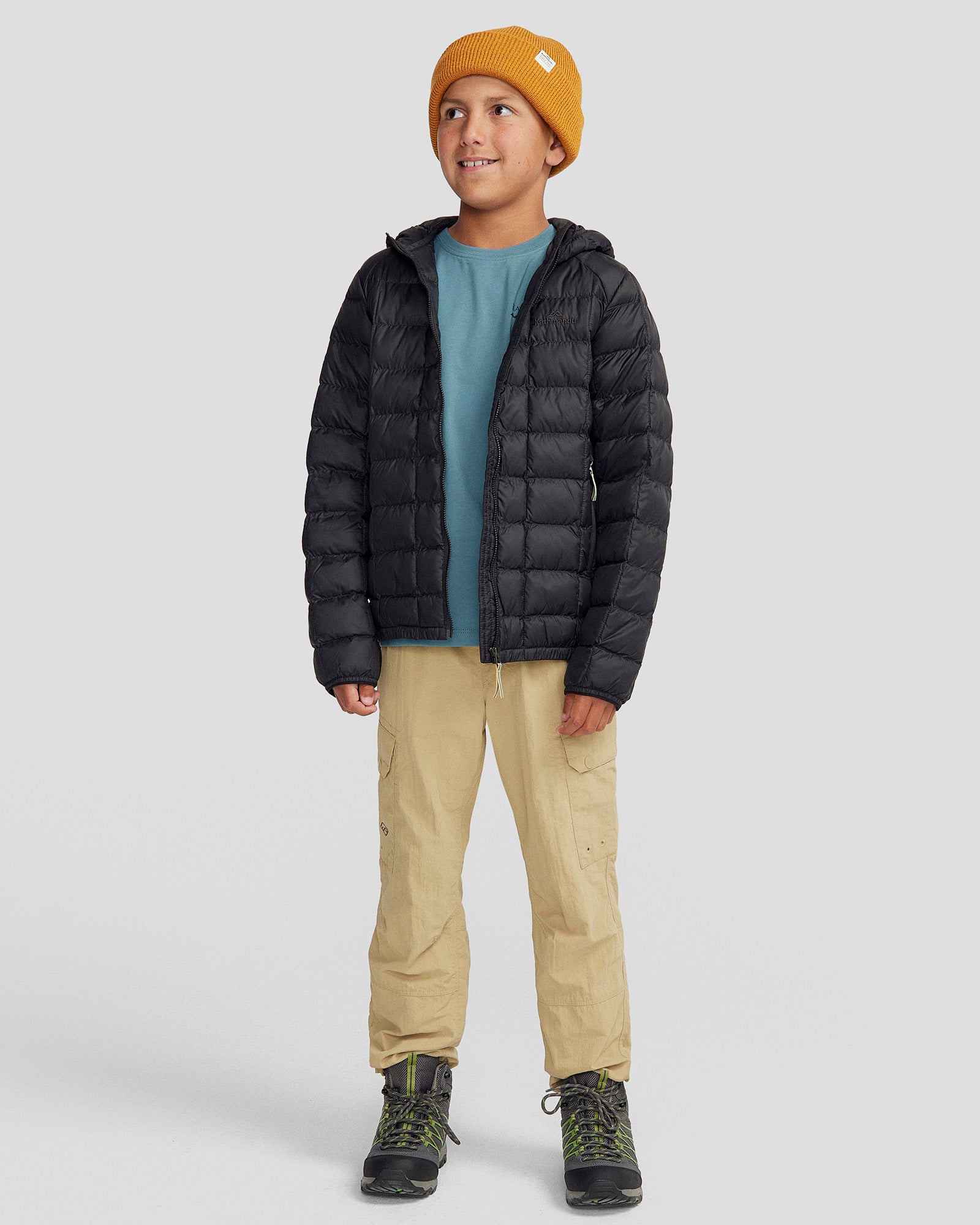 Youth Heli Insulated Hooded Jacket - Black Stingray | Waterproof Winter Coat for Teens & Kids | Outdoor Activities, Skiing, Snowboarding