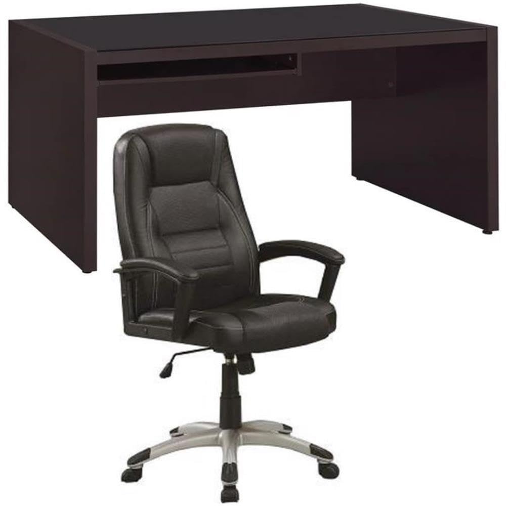 Home Square 2-Piece Office Furniture Set - Computer Desk & Ergonomic Chair for Home Office, Gaming & Study | Space-Saving Workstation Solution