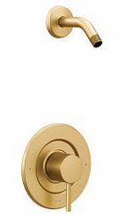 Moen Align Posi Temp Shower Trim Kit in Brushed Gold - T2192NHBG (Shower Valve Only, No Shower Head) - Perfect for Bathroom Remodels & Modern Home Upgrades
