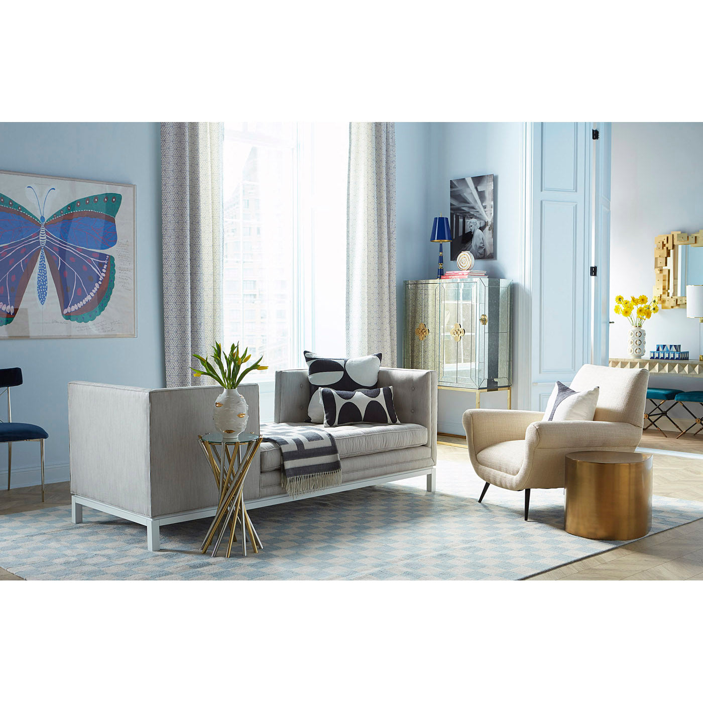 Checkerboard Small Scale Flatweave Rug - Non-Slip Geometric Pattern Area Rug for Living Room, Bedroom, Dorm & Office Decor