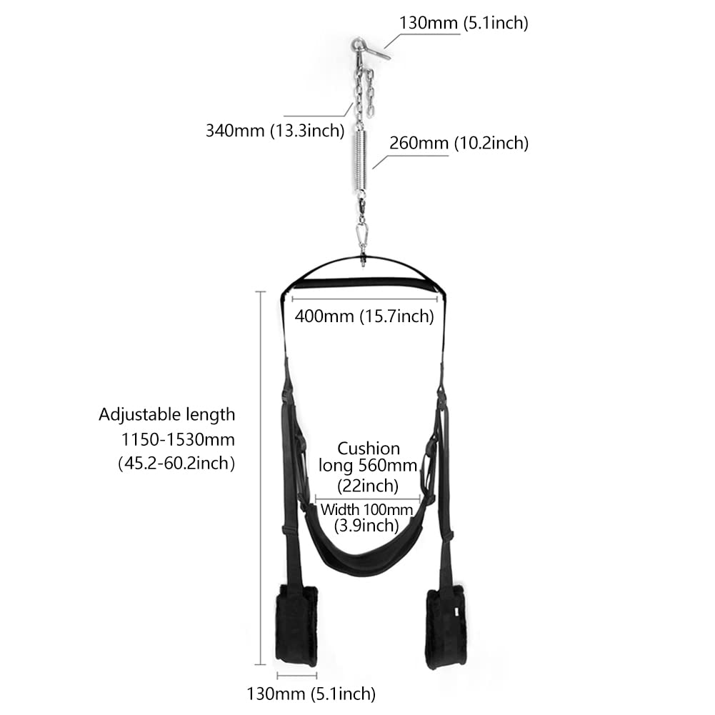 Premium Adult Sex Swing with Stand - Heavy Duty Bondage Swing Kit for Couples, BDSM, Spice Up Bedroom Fun - Includes Harness, Straps & Restraints - Perfect for Romantic Nights, Role Play & Adventurous Couples
