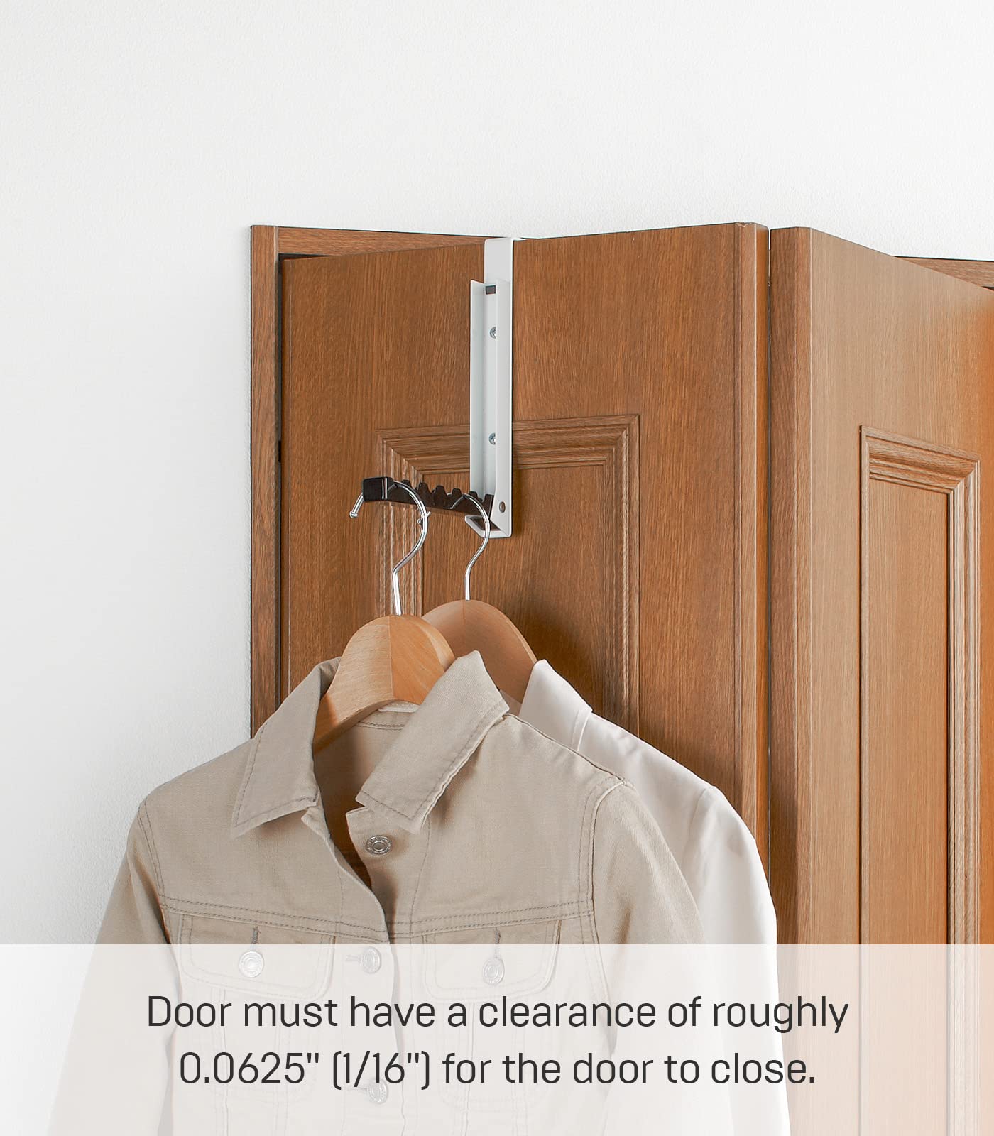 Yamazaki Alloy Steel Over The Door Hooks - Space Saving Folding Coat Rack for Closet & Entryway, Black | Perfect for Hanging Coats, Hats, Bags & Towels