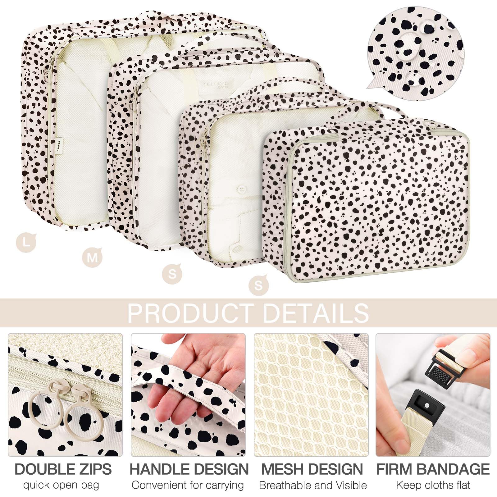 KPX 8-Piece Travel Packing Cubes Set - Luggage Organizer for Clothes, Shoes & Cosmetics - Large Toiletry Bag for Efficient Packing - Perfect for Vacation, Business Trips & Weekend Getaways