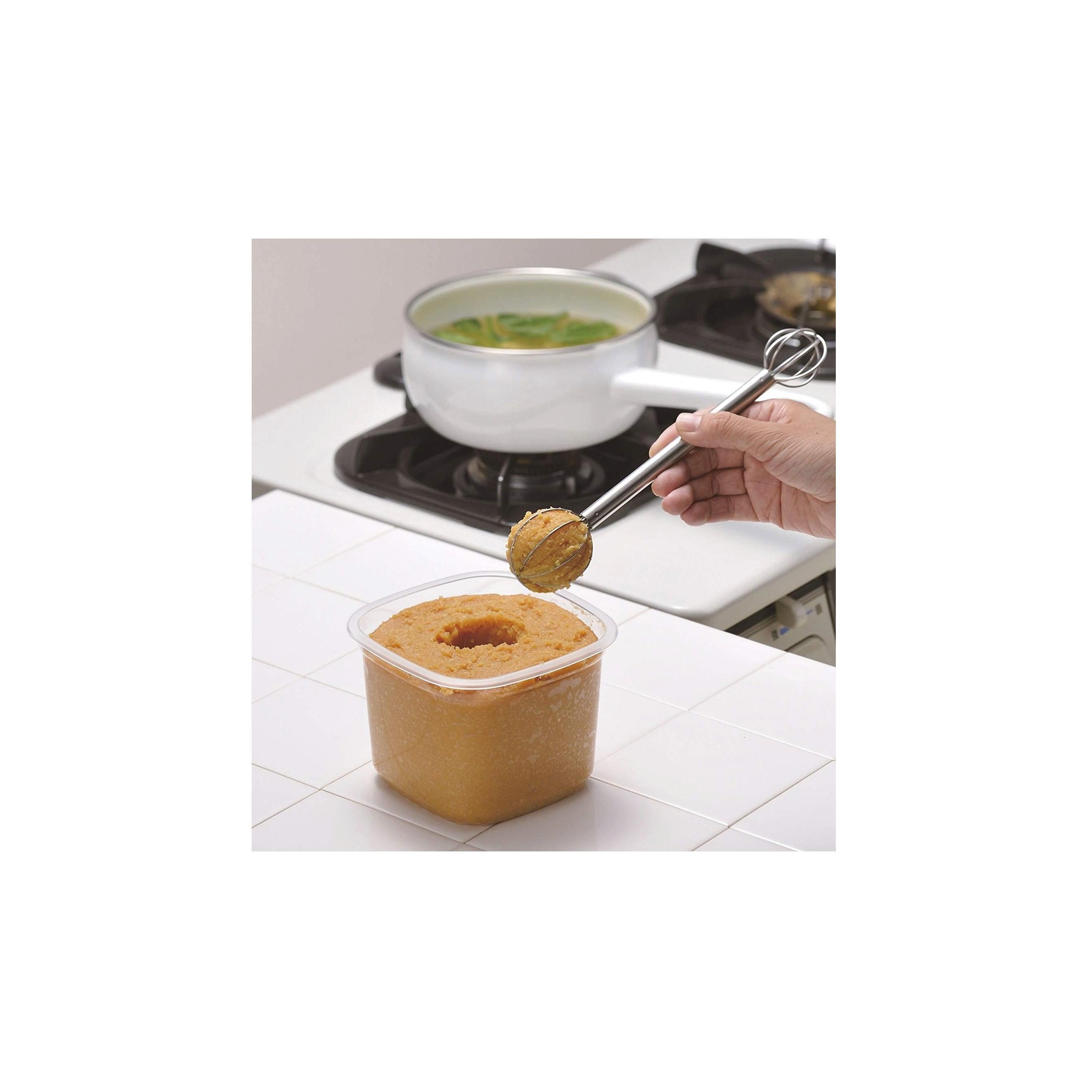 Premium Leye Miso Muddler and Whisk LS1500 - Durable Stainless Steel Japanese Cooking Tool for Perfect Miso Soup & Sauces - Ideal for Home Chefs & Professional Kitchens