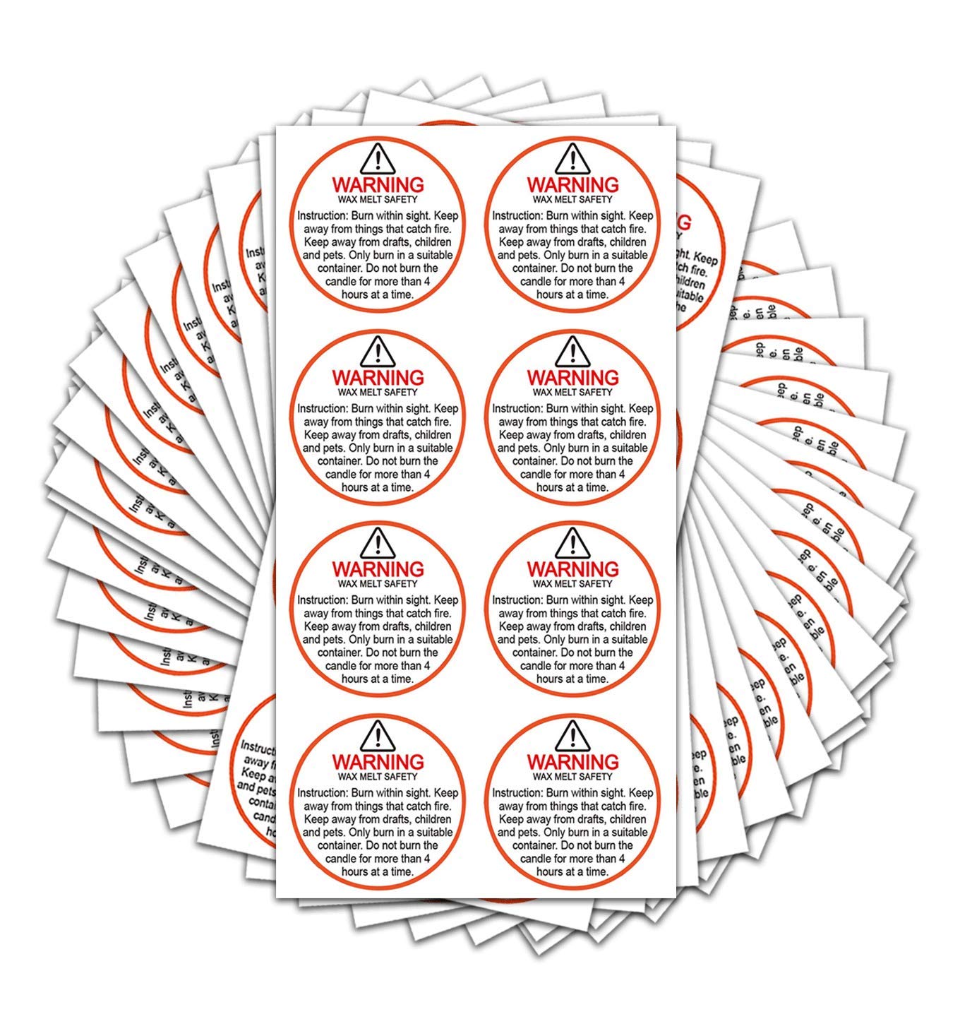 504 Candle Warning Stickers - 1.5 Inch Round Safety Labels for Candle Jars, Tins & Votives | Wax Melting Caution Decals | Perfect for DIY Candles, Home Decor & Gift Packaging