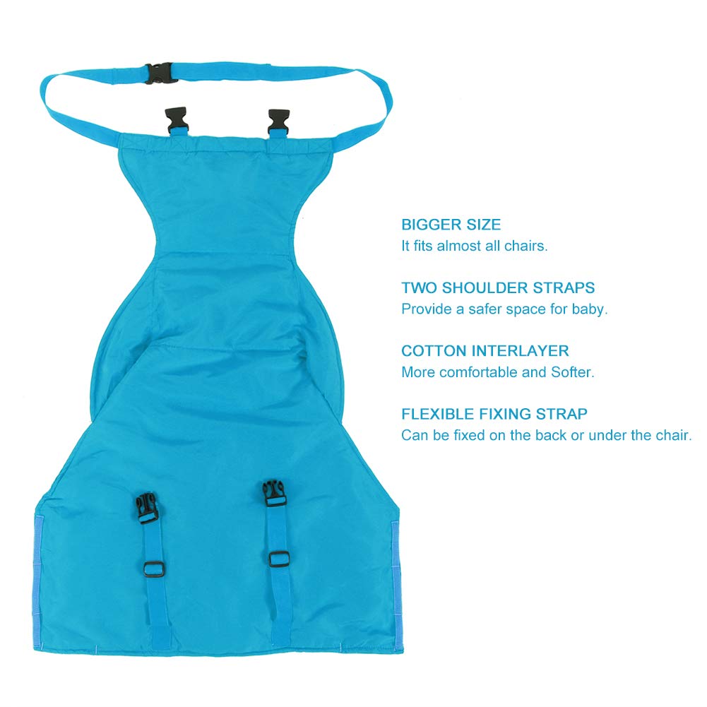 Portable Baby High Chair Harness - Travel Safety Seat Cover for Toddlers & Kids - Foldable, Lightweight & Secure (Blue) - Perfect for Dining Out, Travel & Outdoor Activities