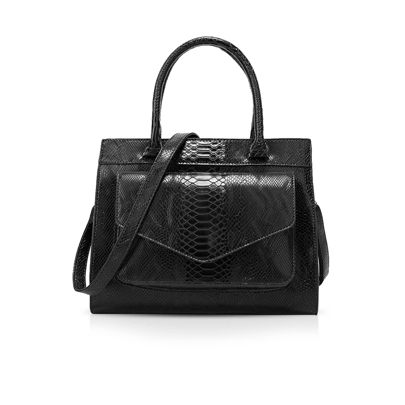 NICOLE & DORIS Women's Crocodile Embossed PU Leather Handbag - Fashion Top Handle Shoulder Bag for Ladies, Medium Size | Perfect for Work, Office, Dating & Daily Use