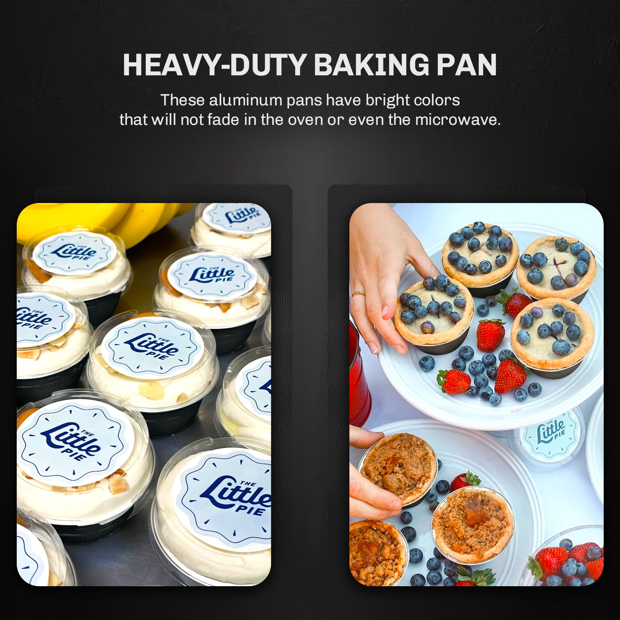 KitchenDance 4oz Disposable Aluminum Baking Cups with Lids - 500 Pack Black Stackable Foil Pans for Creme Brulee, Flan, Cupcakes & Desserts - Perfect for Home Baking, Party Catering & Restaurant Use