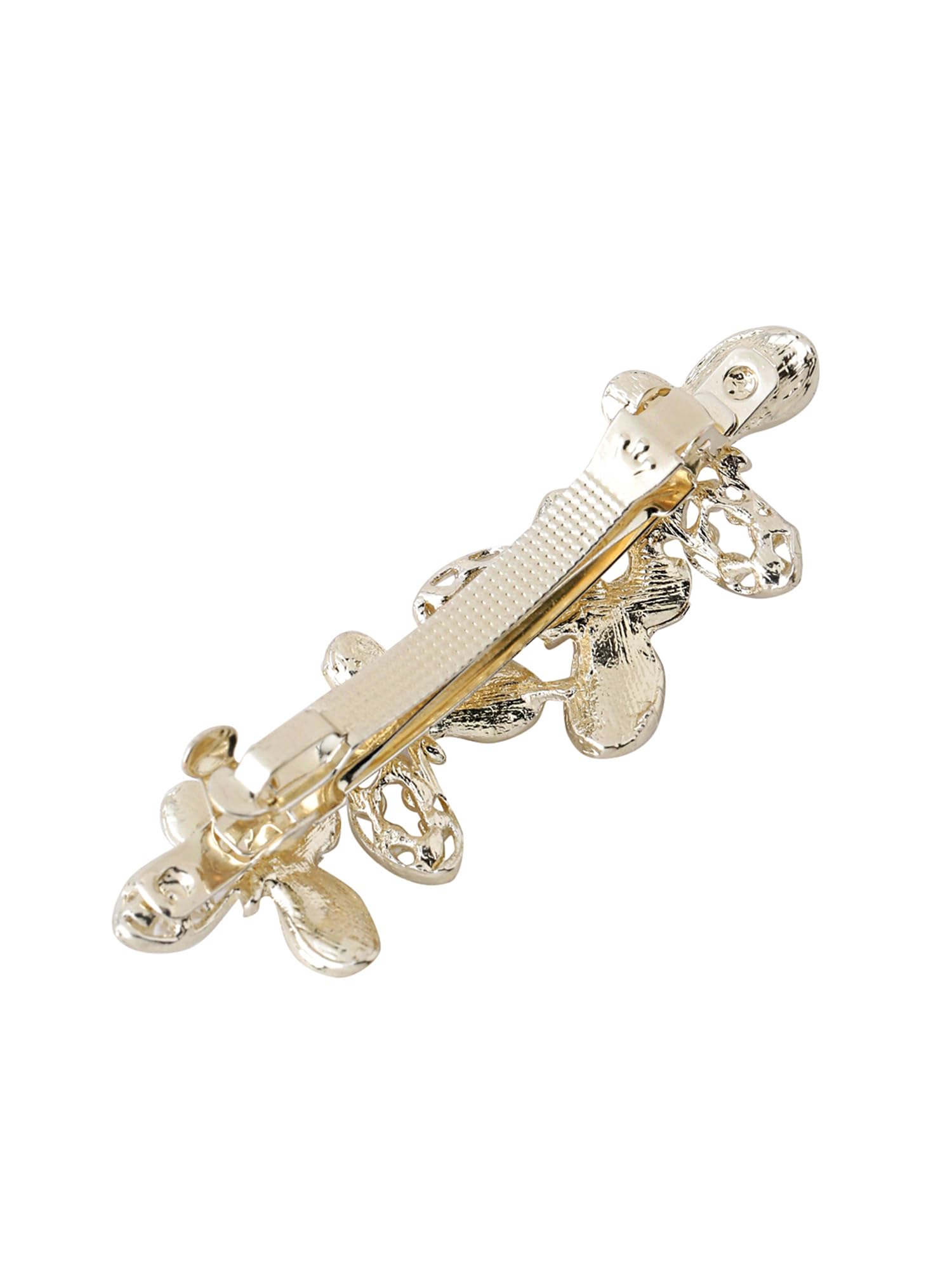 Elegant Yellow Butterfly Hair Clips with White Pearls - French Barrette Hair Accessories for Women & Girls | Perfect for Weddings, Parties & Everyday Style | Gift Idea for Her